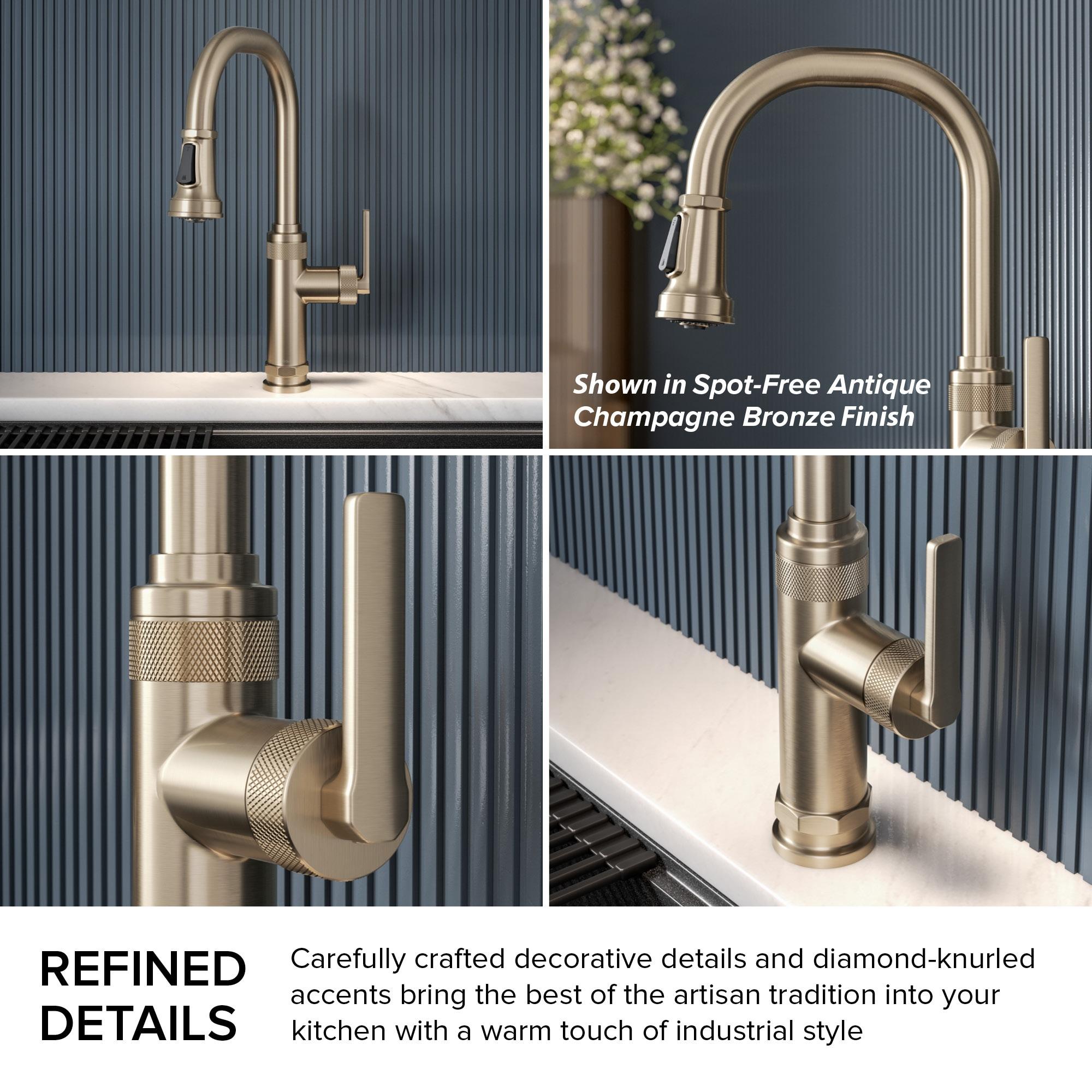 Allyn Chrome Industrial Pull-Down Kitchen Faucet with Spray