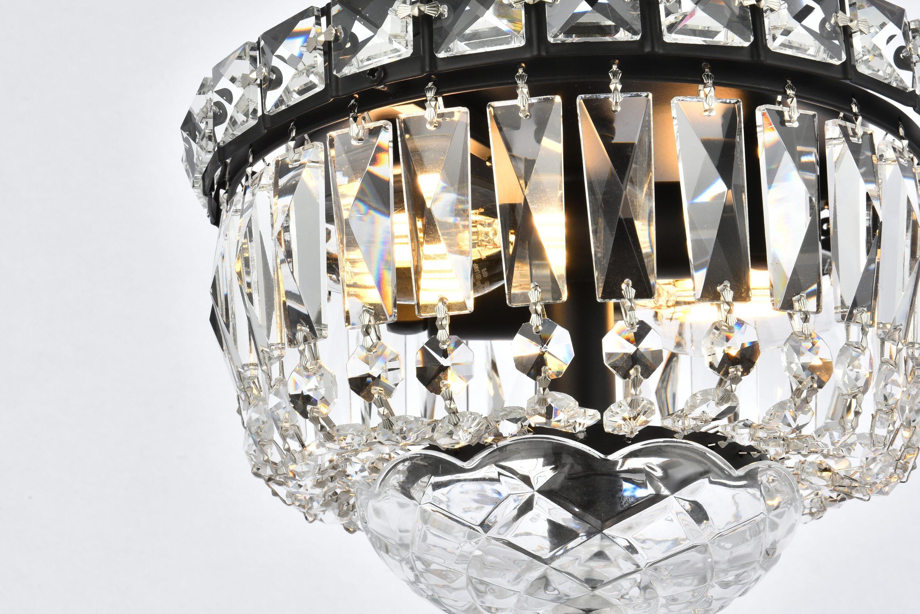 Elegant Lighting Tranquil 8 inch black flush mount