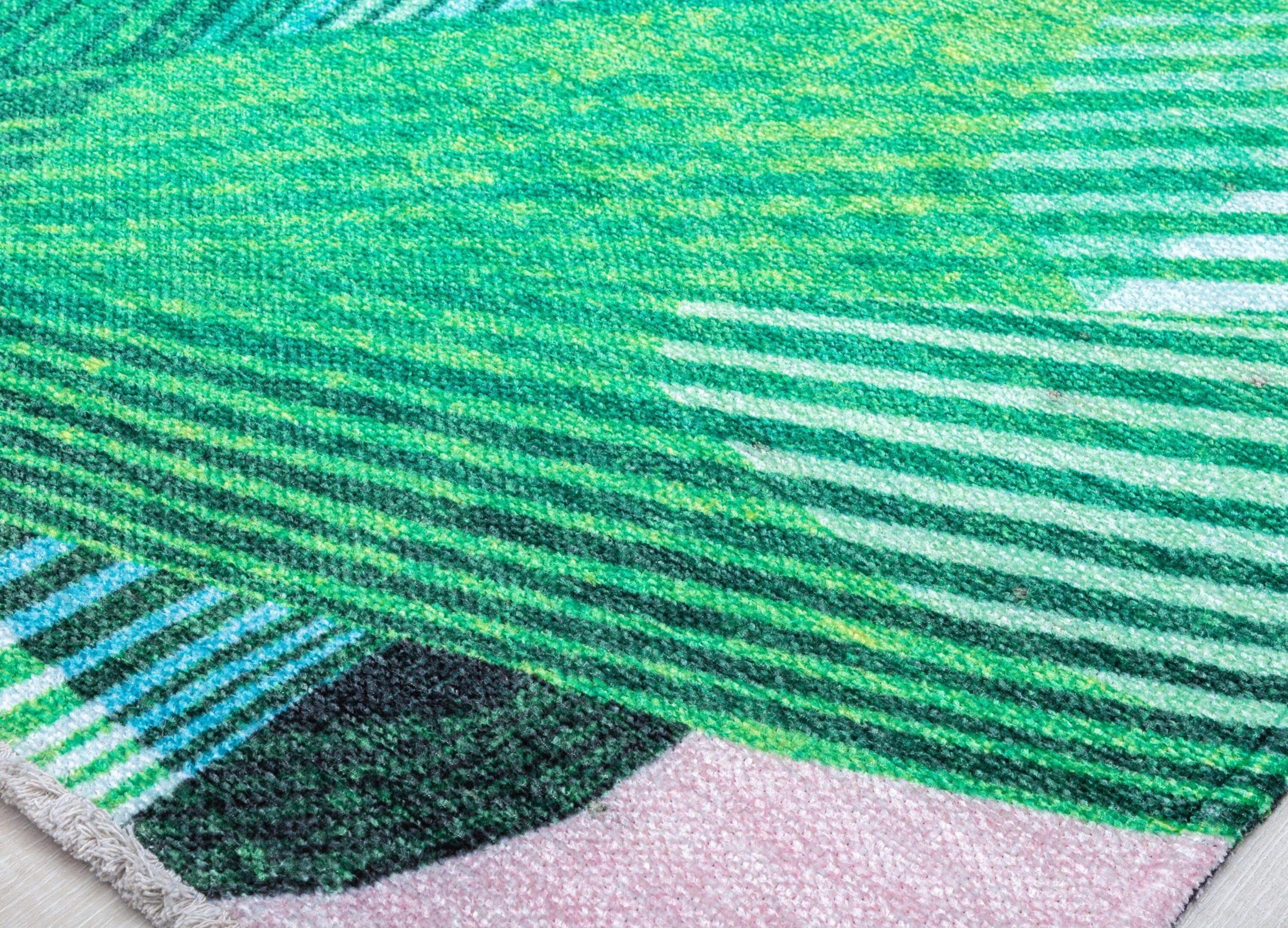 Maisie Modern Pink Palm Area Rug