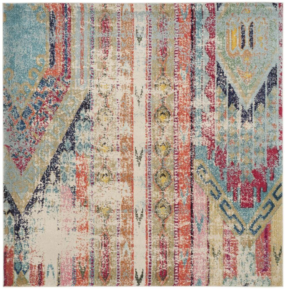 Monaco MNC222 Power Loomed Indoor Area Rug - Multi - 5'x5' - Safavieh