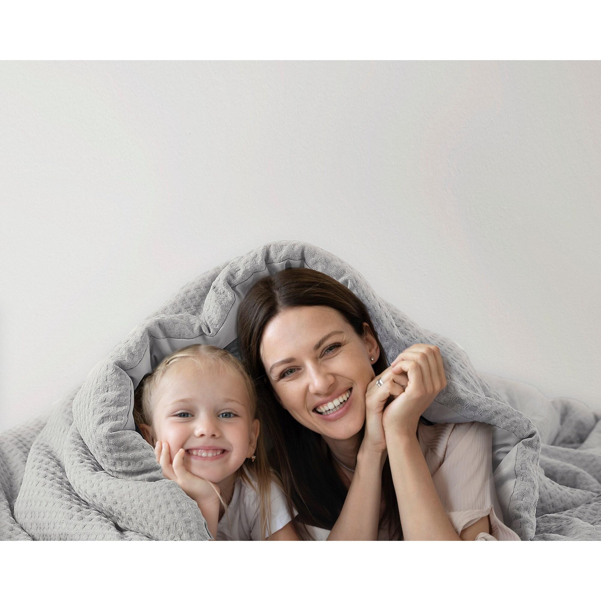 Comfort Spaces Light Grey Twin Comforter Set - 2 Pieces Breathable Dotted Knit Comforter Set, Modern Farmhouse Boho Comforter & Sham, All Season Microfiber Twin Bed Set