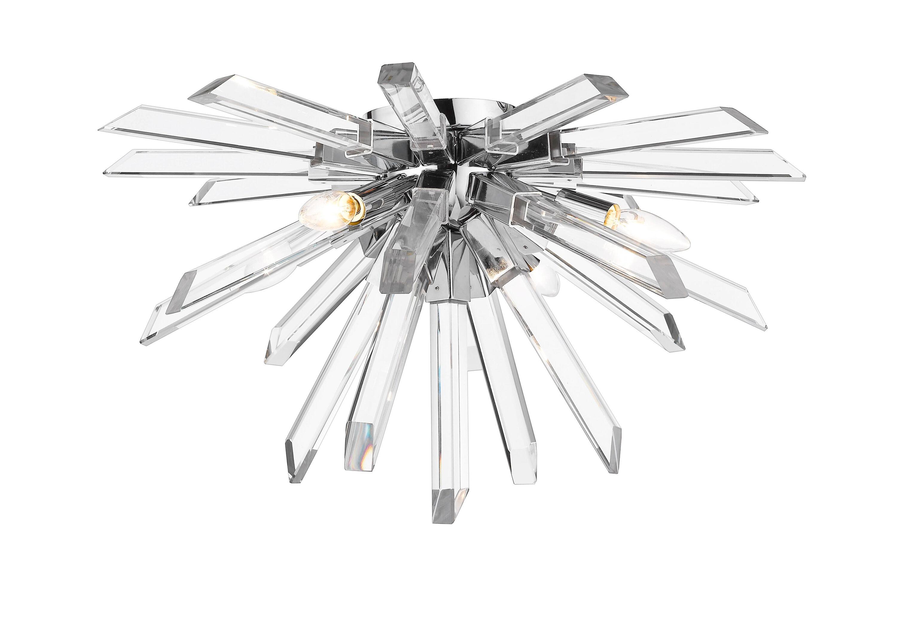 Modern Crystal Chrome LED Globe Ceiling Light