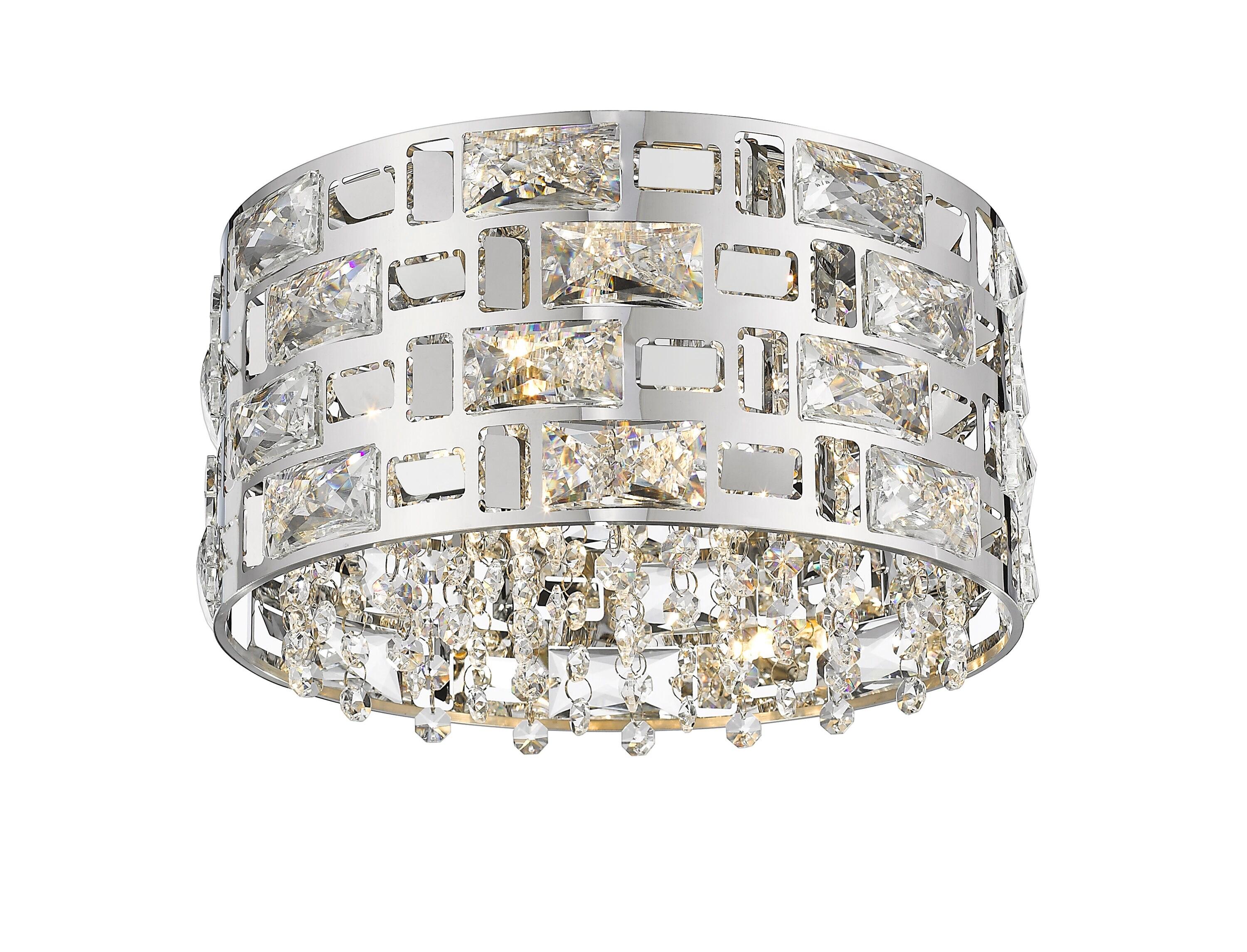 Z Lite 912F12-CH 7 x 12.25 in. Aludra 4 Light Flush Mount, Chrome