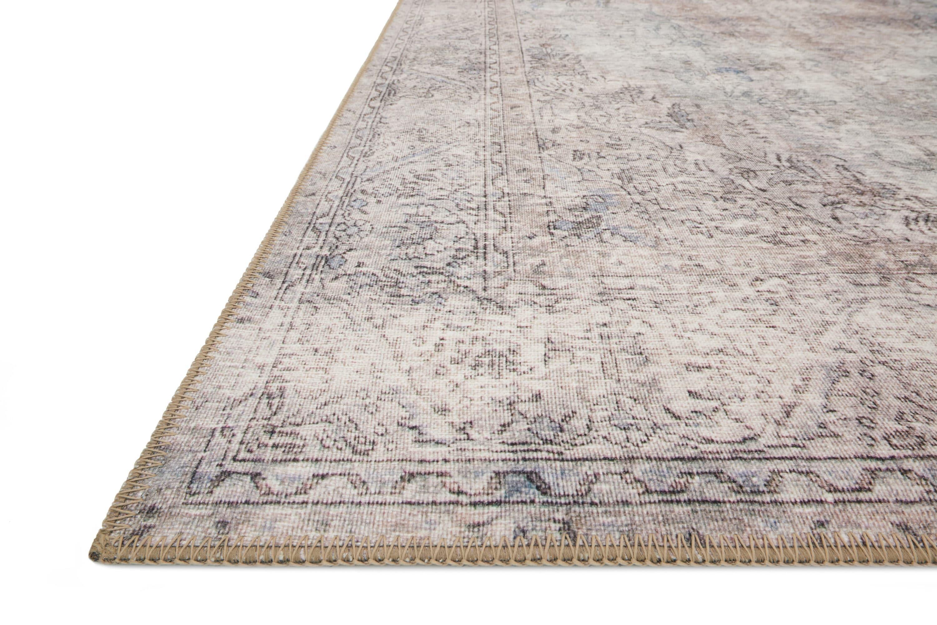 Gray Floral Hand-Knotted Synthetic 5' x 7' Area Rug