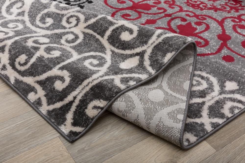 World Rug Gallery Floral Gray 7'10" x 10'2" Indoor Area Rug