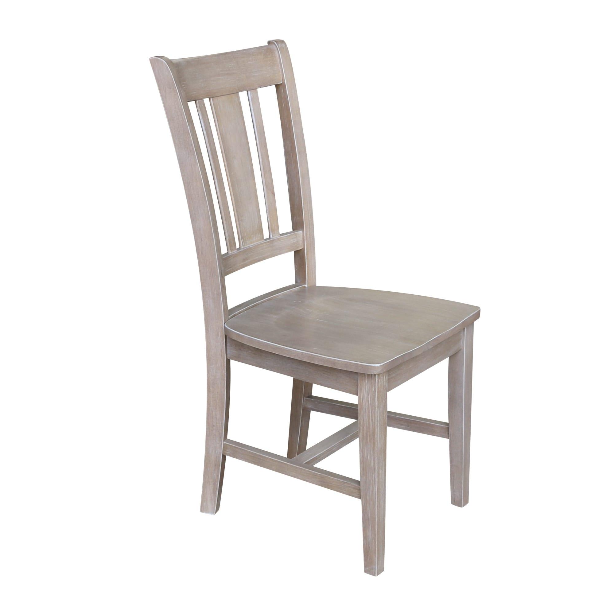 San Remo Splatback Chair Gray/Taupe- International Concepts: Solid Wood, Parawood Material, Spot Clean