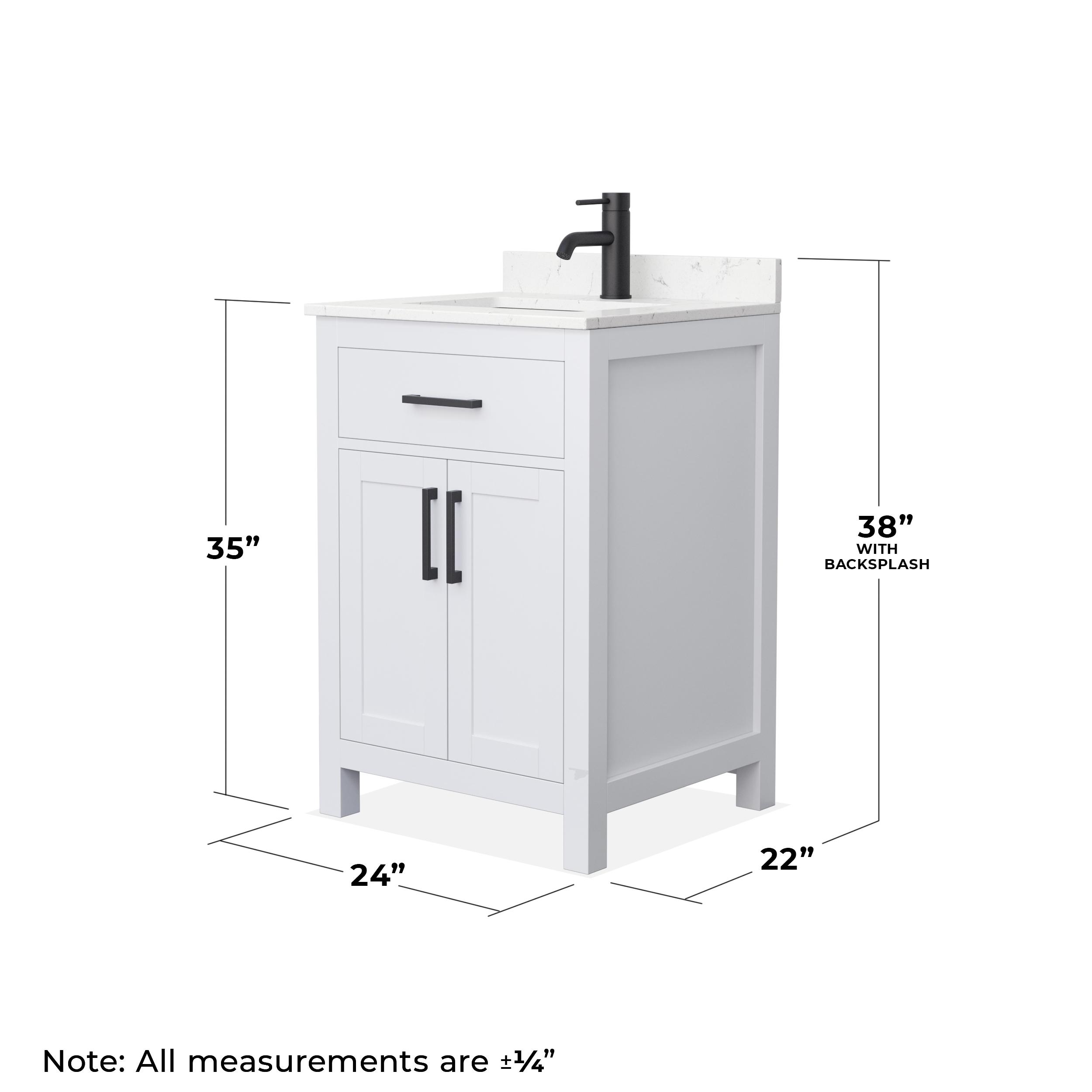 Wyndham Collection Beckett 24" Freestanding Single Bathroom Vanity with Cultured Marble Top