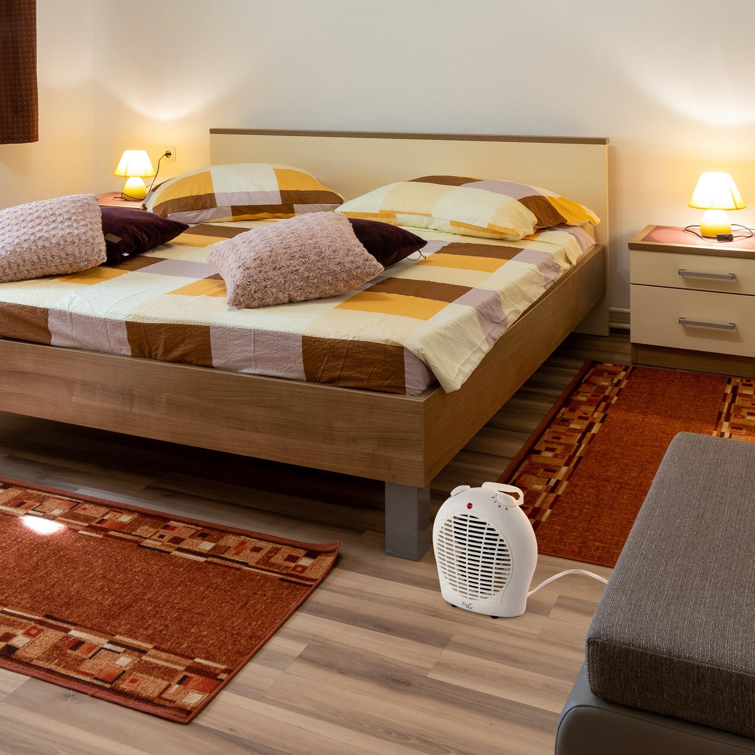 Vie Air 1500W Portable 2-Settings White Fan Heater with Adjustable Thermostat