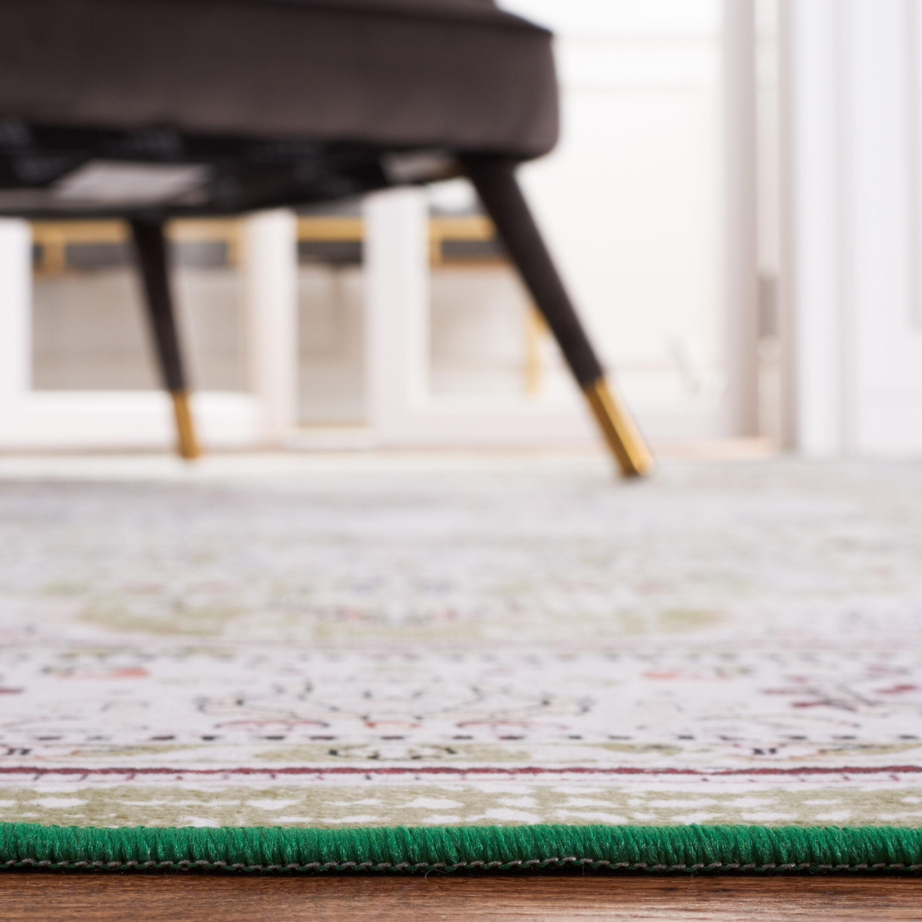 Tucson TSN136 Power Loomed Machine Washable Area Rug - Green/Beige - 4'x6' - Safavieh.