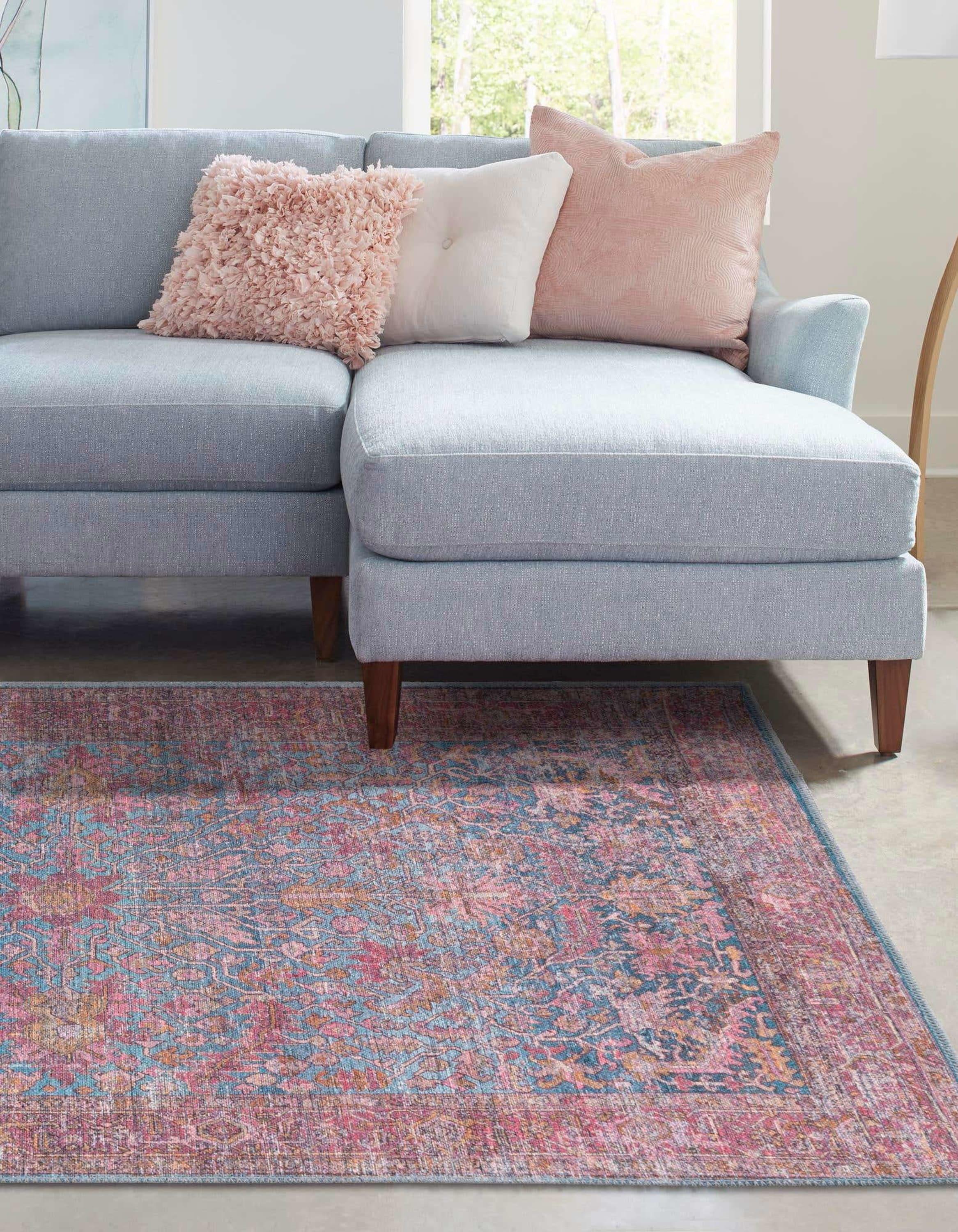 Unique Loom 10' 6 x 13' 0 Mangata Morgan Machine Washable Antique Blue Area Rug