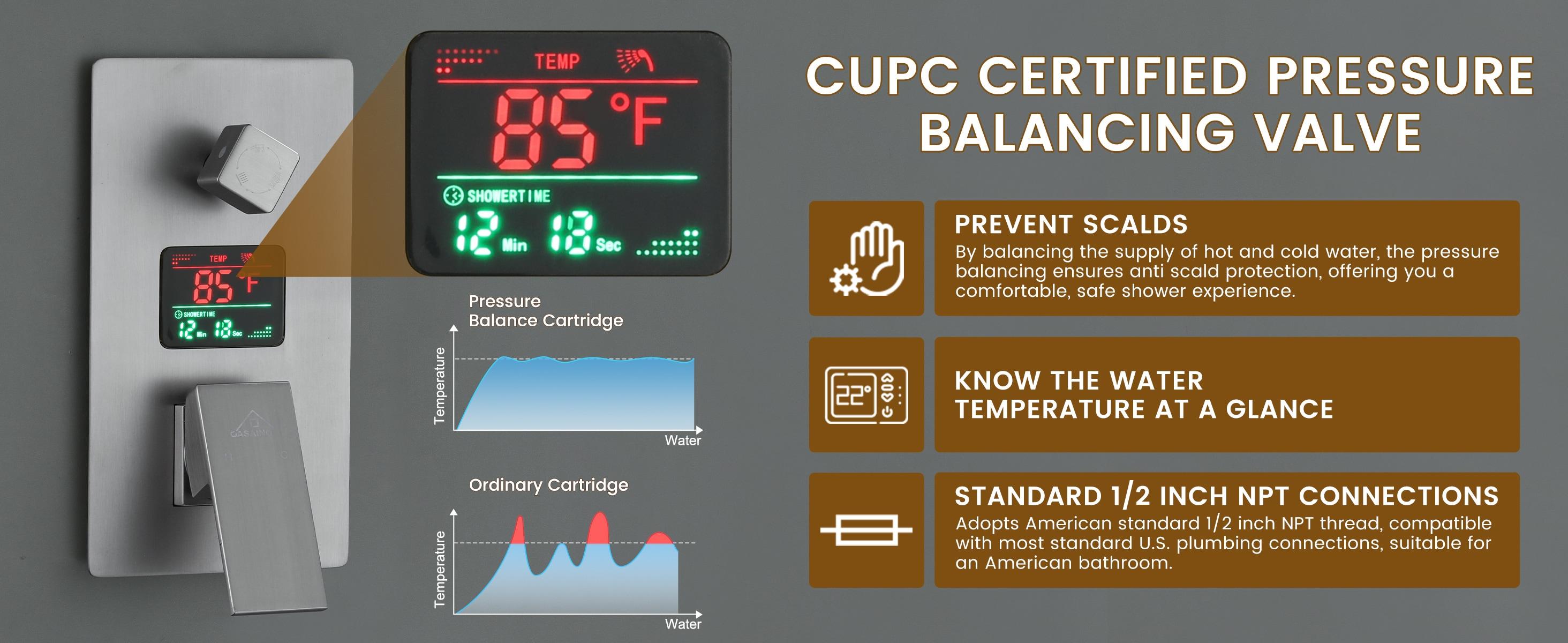 CASAINC All-In-One Kit with Rough in-Valve CS3602-12BG