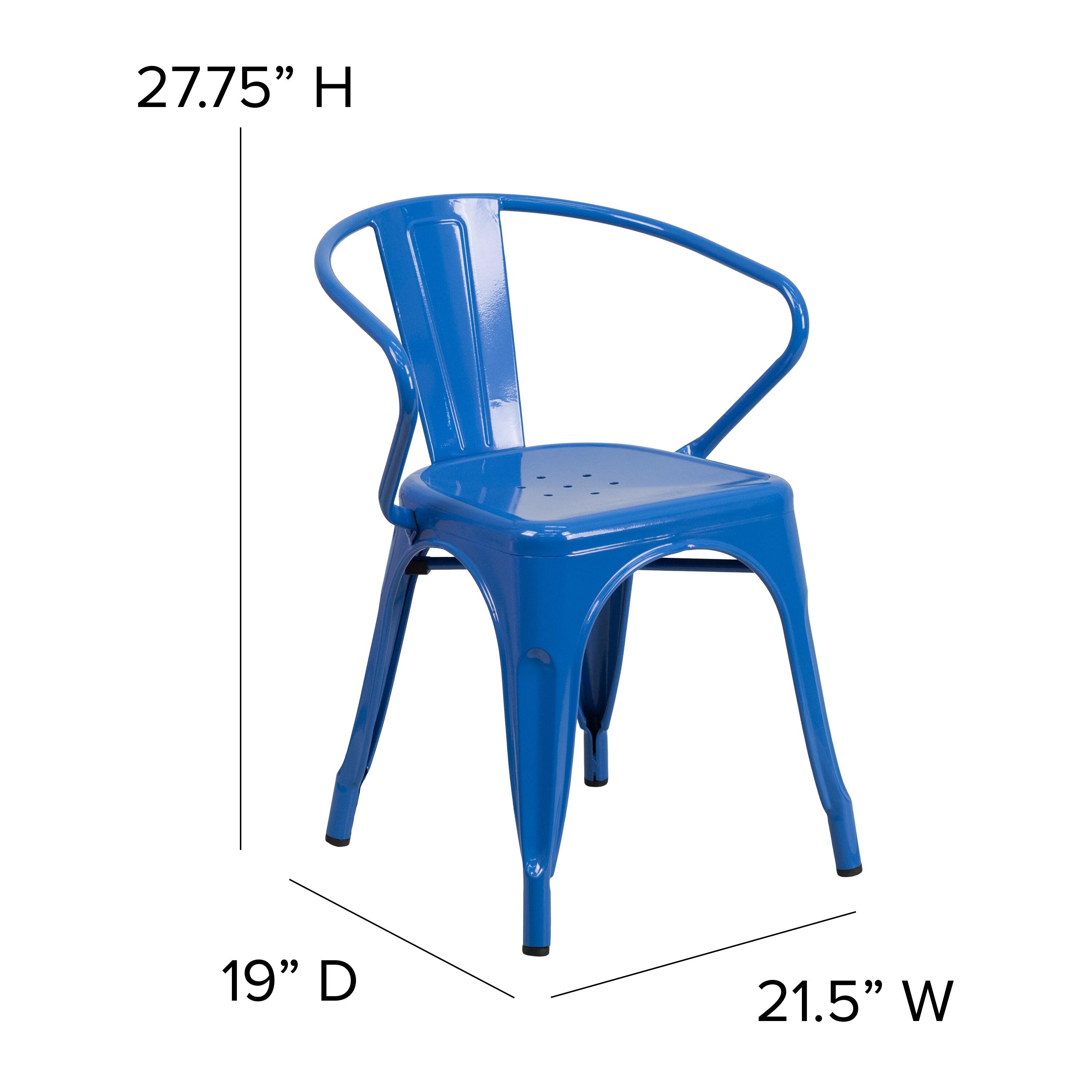 Flash Furniture Hucheson Metal Indoor-Outdoor Chair with Arms