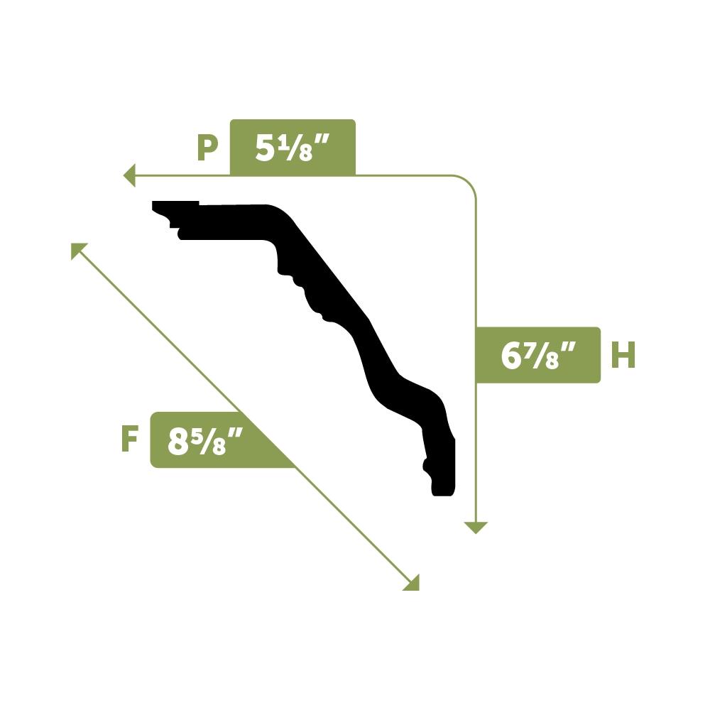 Ekena Millwork 6 7/8"H x 5 1/8"P x 8 5/8"F x 94 1/2"L Tirana Crown Moulding