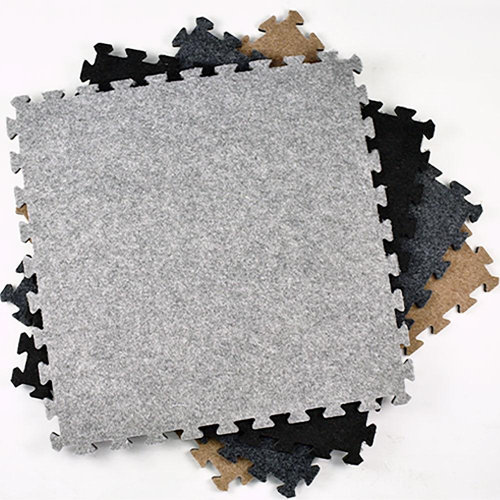 Charcoal 24" x 24" Interlocking Carpet Tiles with Foam Padding