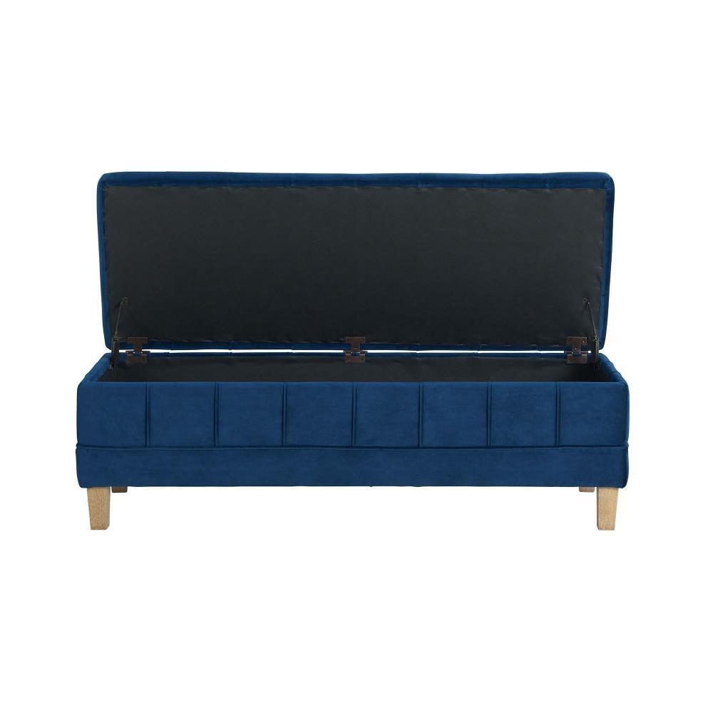 Jude Tufted Storage Ottoman Cobalt - Picket House Furnishings: Upholstered Bench with Lid, Modern Style