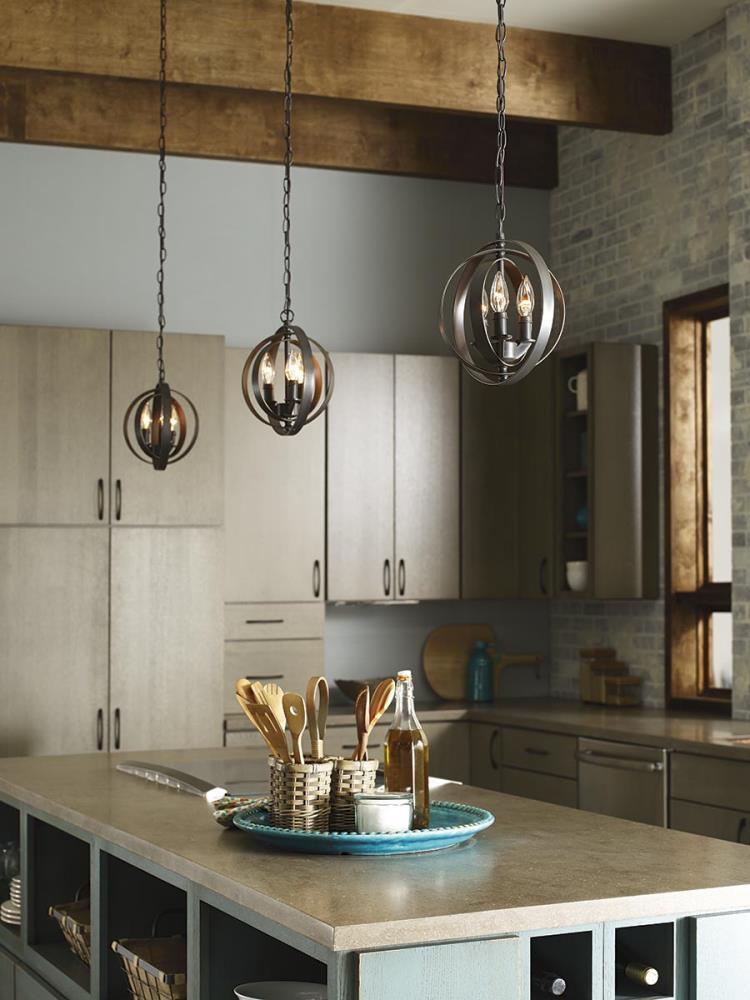 Progress Lighting Equinox 3-Light Mini-Pendant, Antique Bronze, No Shade