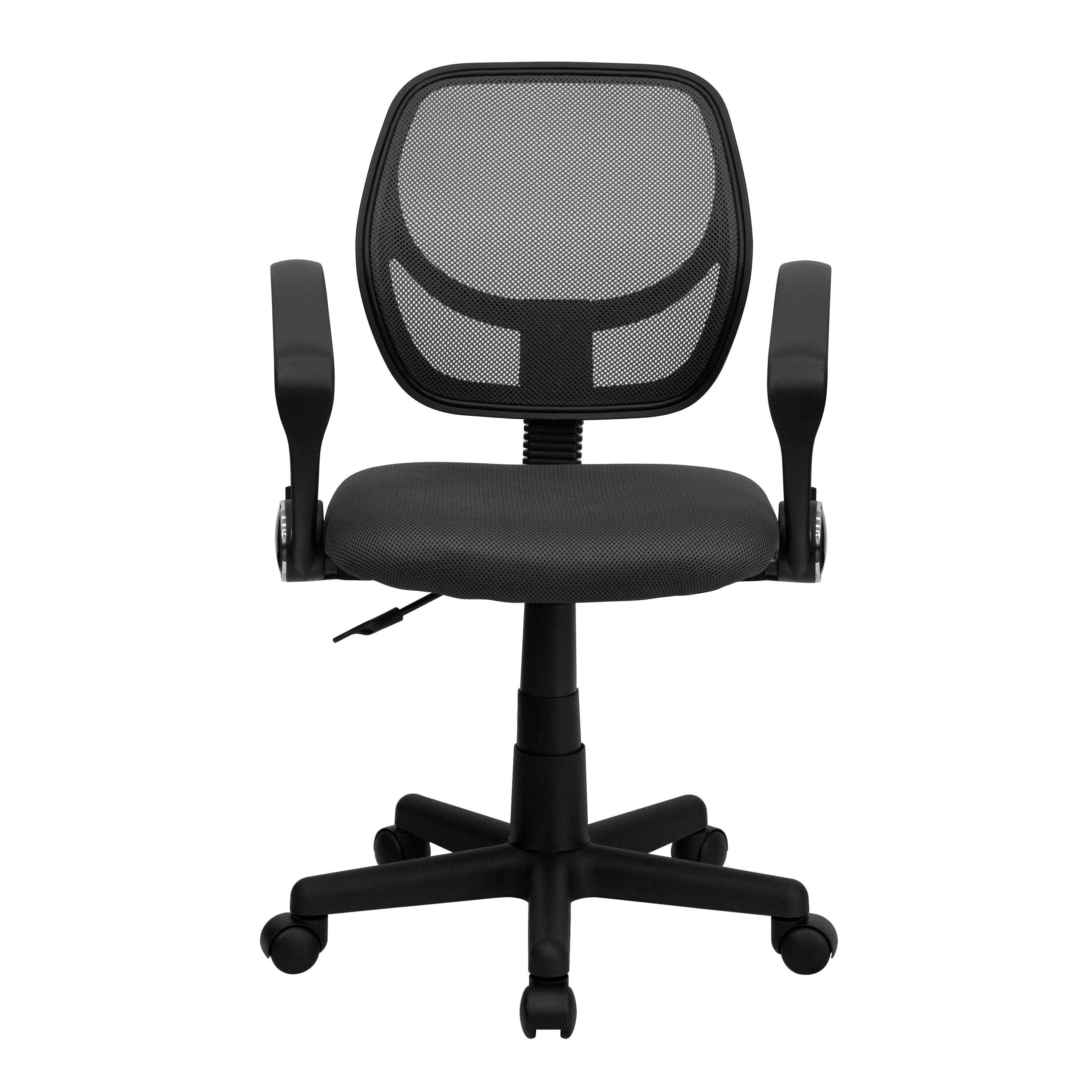 Flash Furniture Low Back Gray Mesh Swivel Task Office Chair with Arms