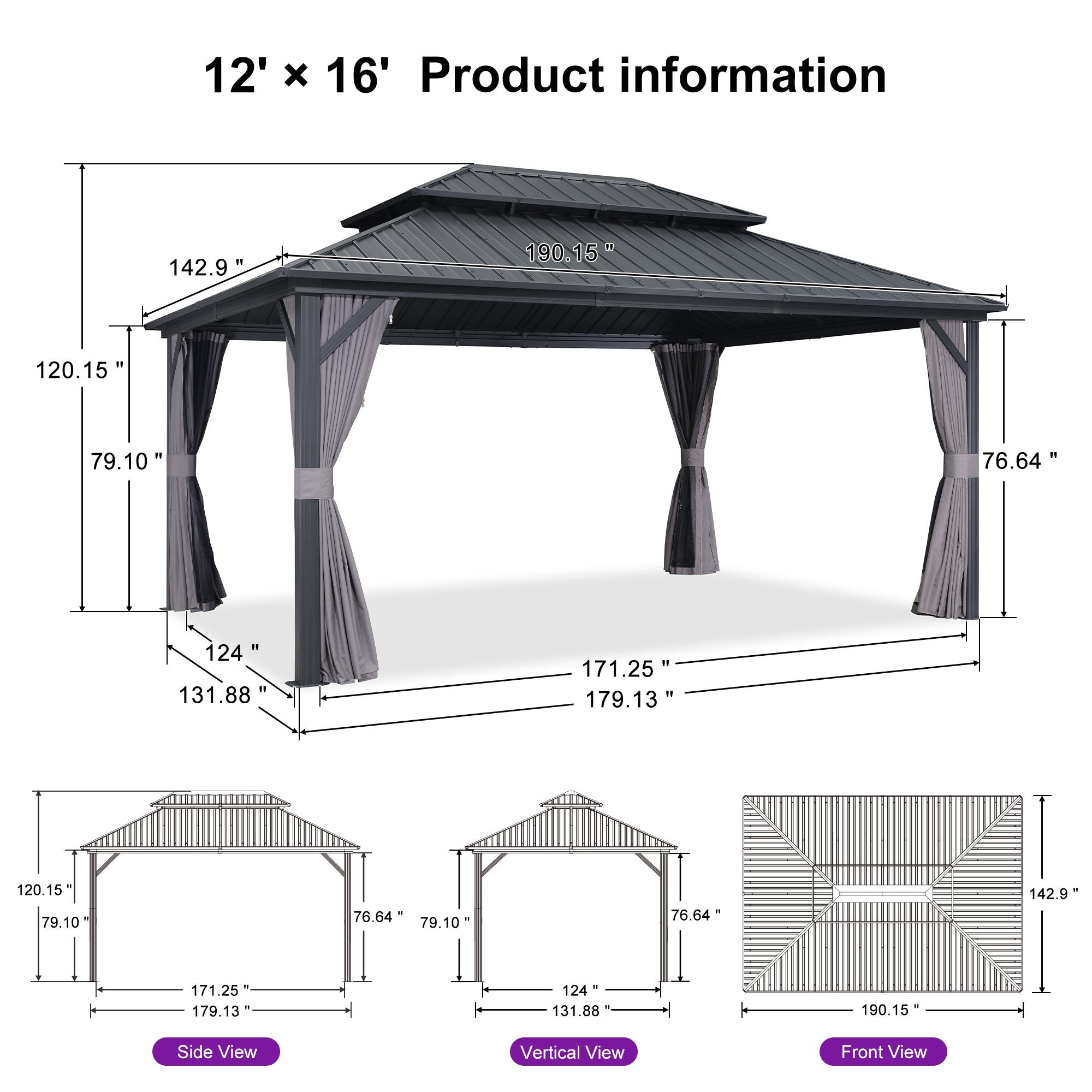 Purple Leaf Aluminum Patio Gazebo