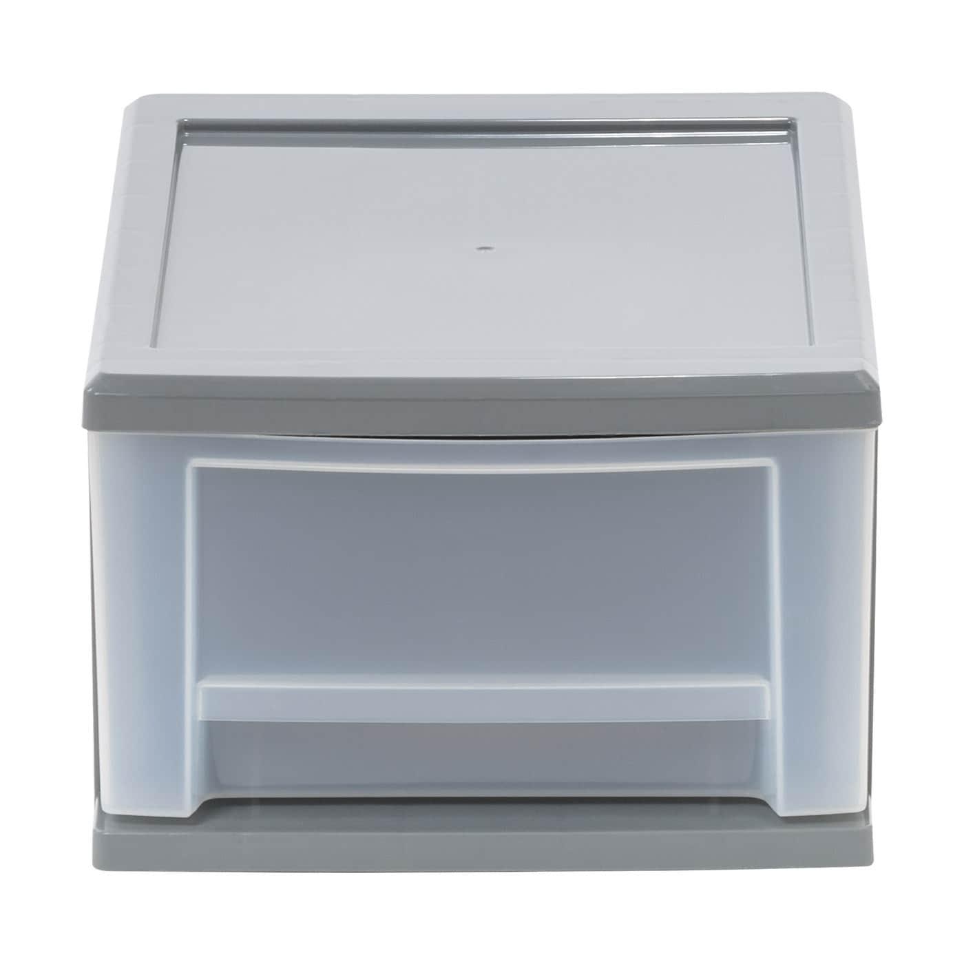 IRIS 7qt Small Stacking Drawer: Plastic Storage, Stackable Utility Drawer for Craft & Sewing Supplies, Gray