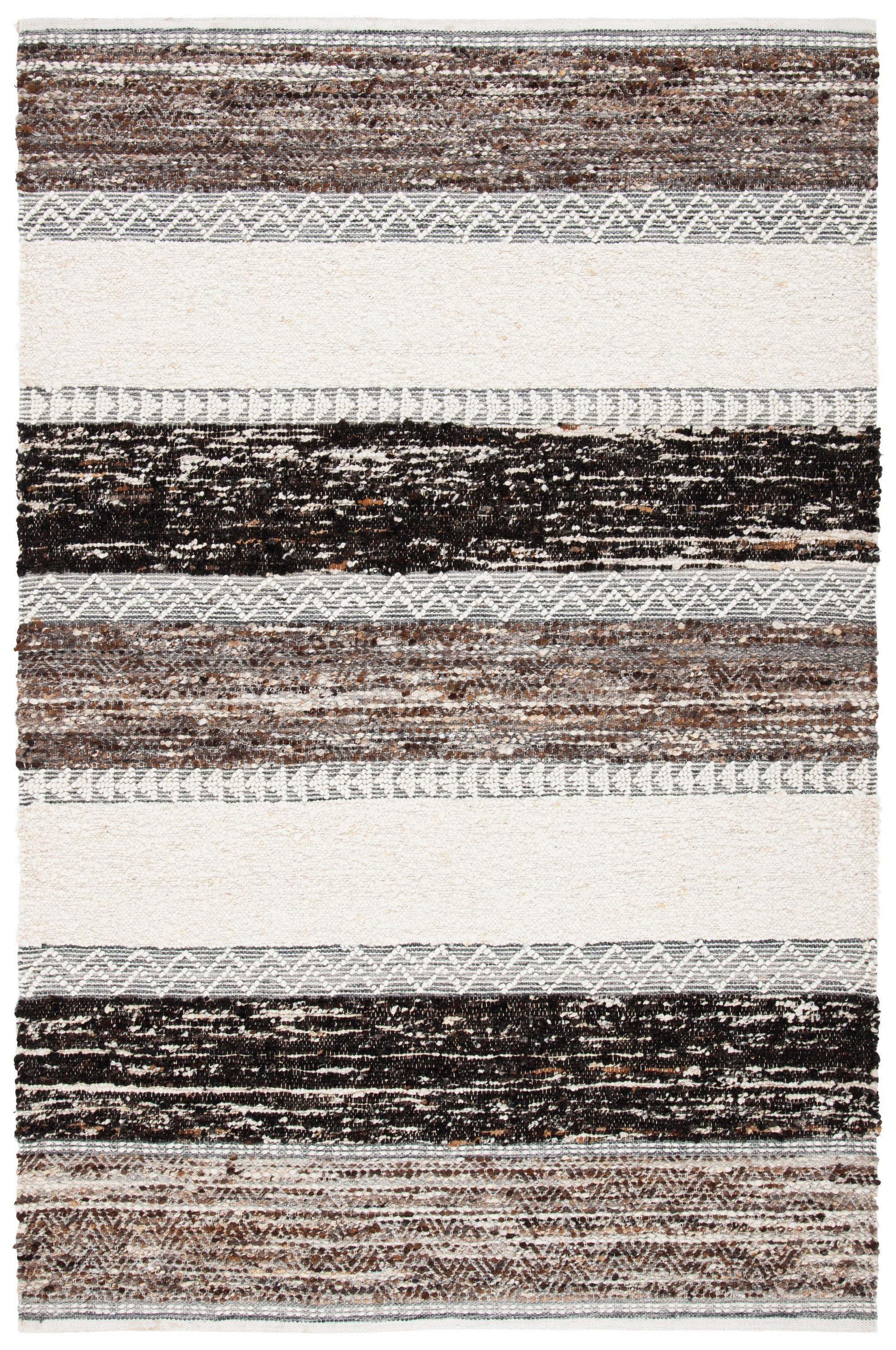 Mercury Row® Pante Macassar Southwestern Hand-Woven Cotton/Wool Brown/Ivory/Black Area Rug