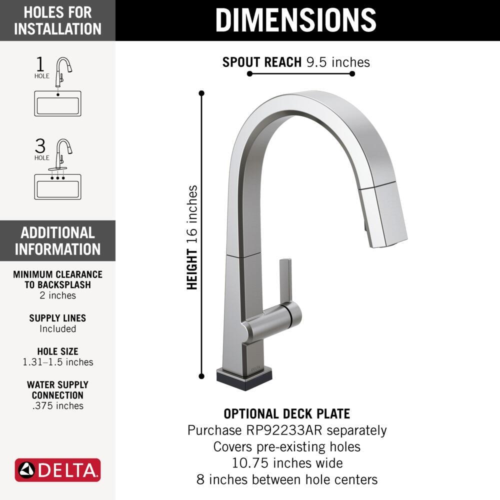 Pivotal Pull Down Touch Single Handle Kitchen Faucet with Touch20 Technology