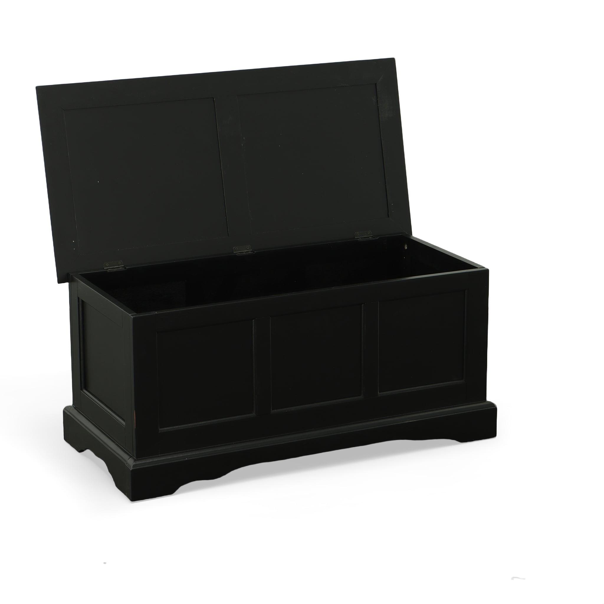 Carolina Living Hayden Blanket Chest Antique Black: Coffee Table, Linen Storage, Wood Frame