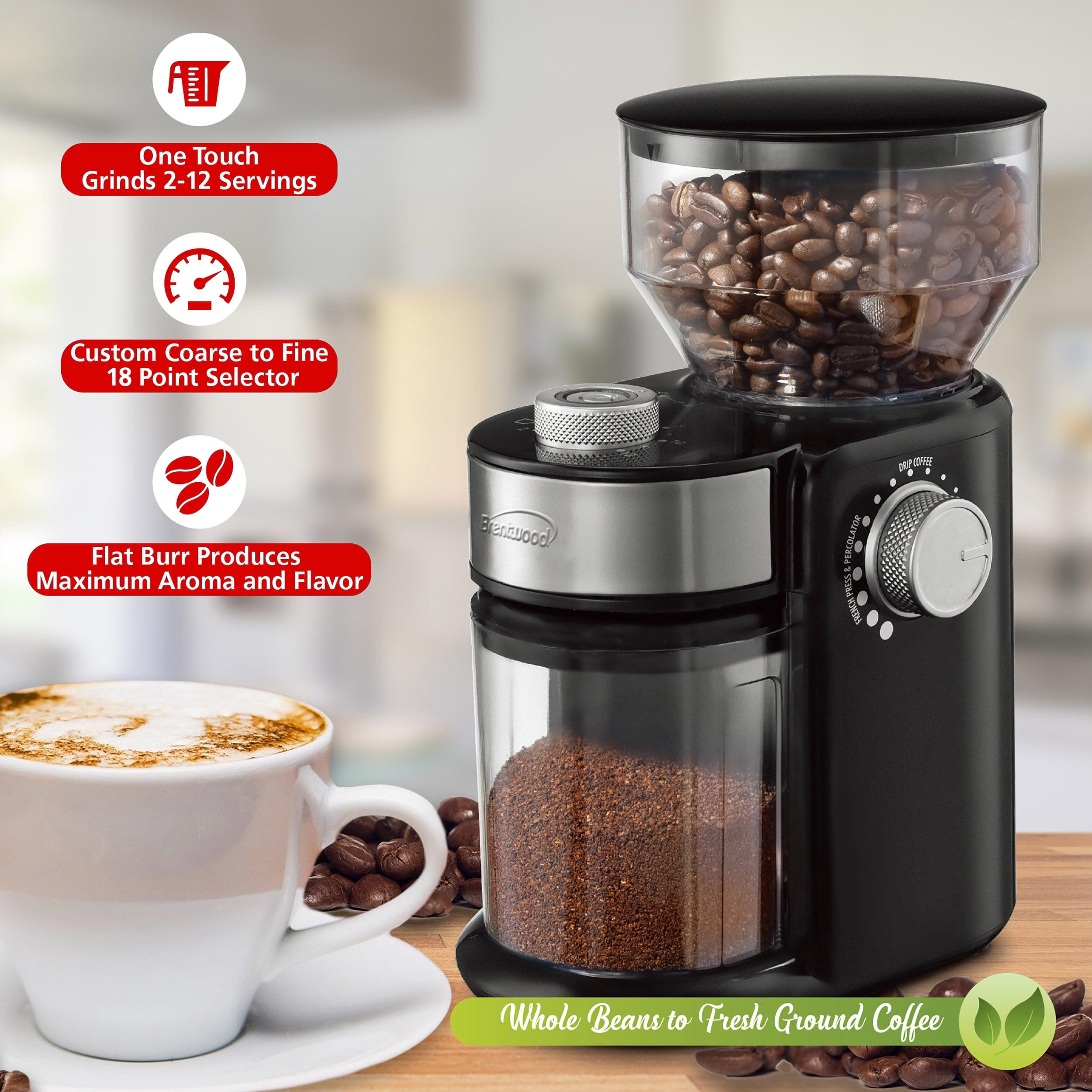 Brentwood 32-Cup Electric Automatic Burr Coffee Grinder in Black
