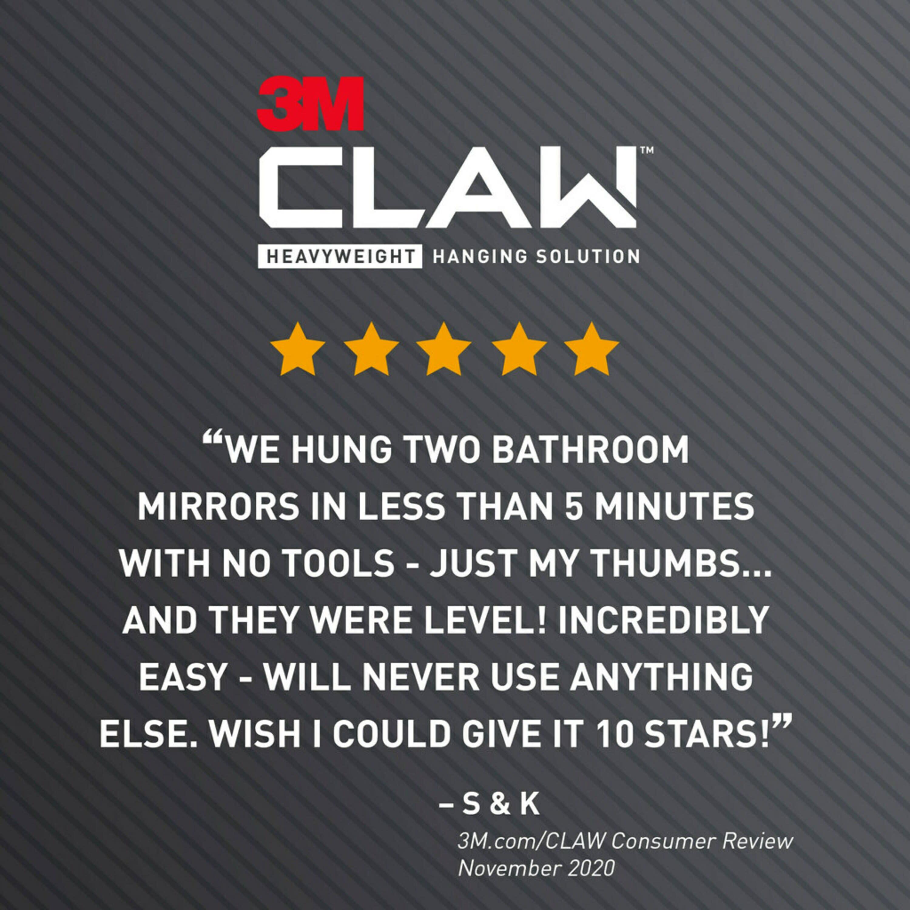 3M Claw Drywall Picture Hanging Kit: Metal Utility Hooks, 45 lb Capacity, 10 Pack, Gray