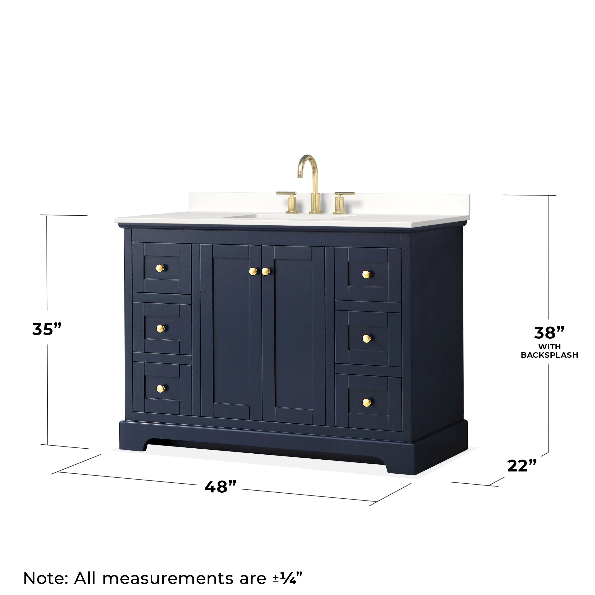 Wyndham Collection Avery 48'' Single Bathroom Vanity with Quartz Top