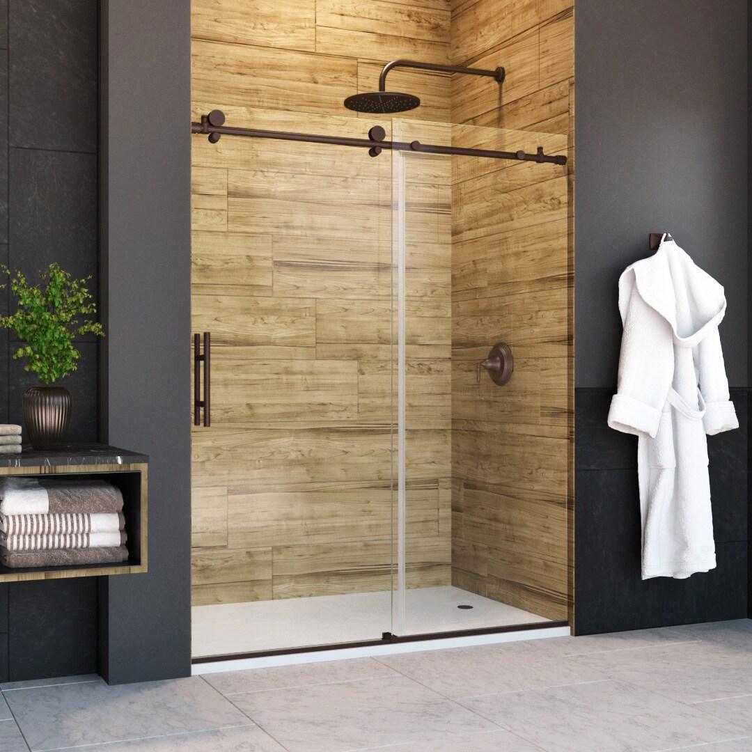 Eclipse 56" W x 74" H Single Sliding Frameless Shower Door