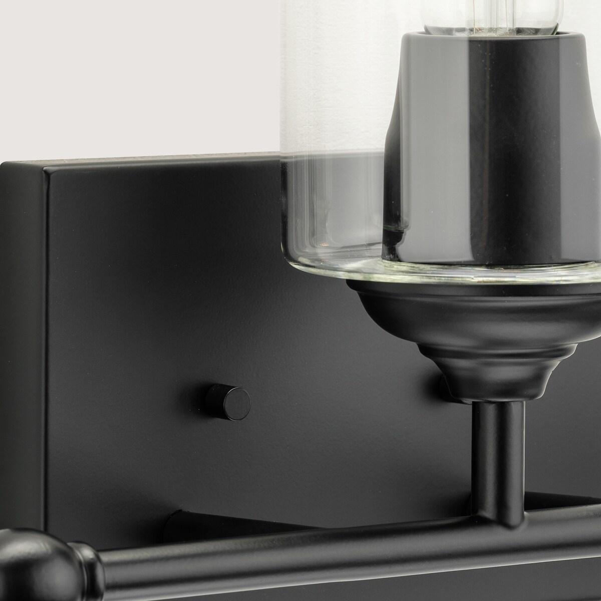 Avec 23.5 in. 3-Light Matte Black Luxe Vanity Light