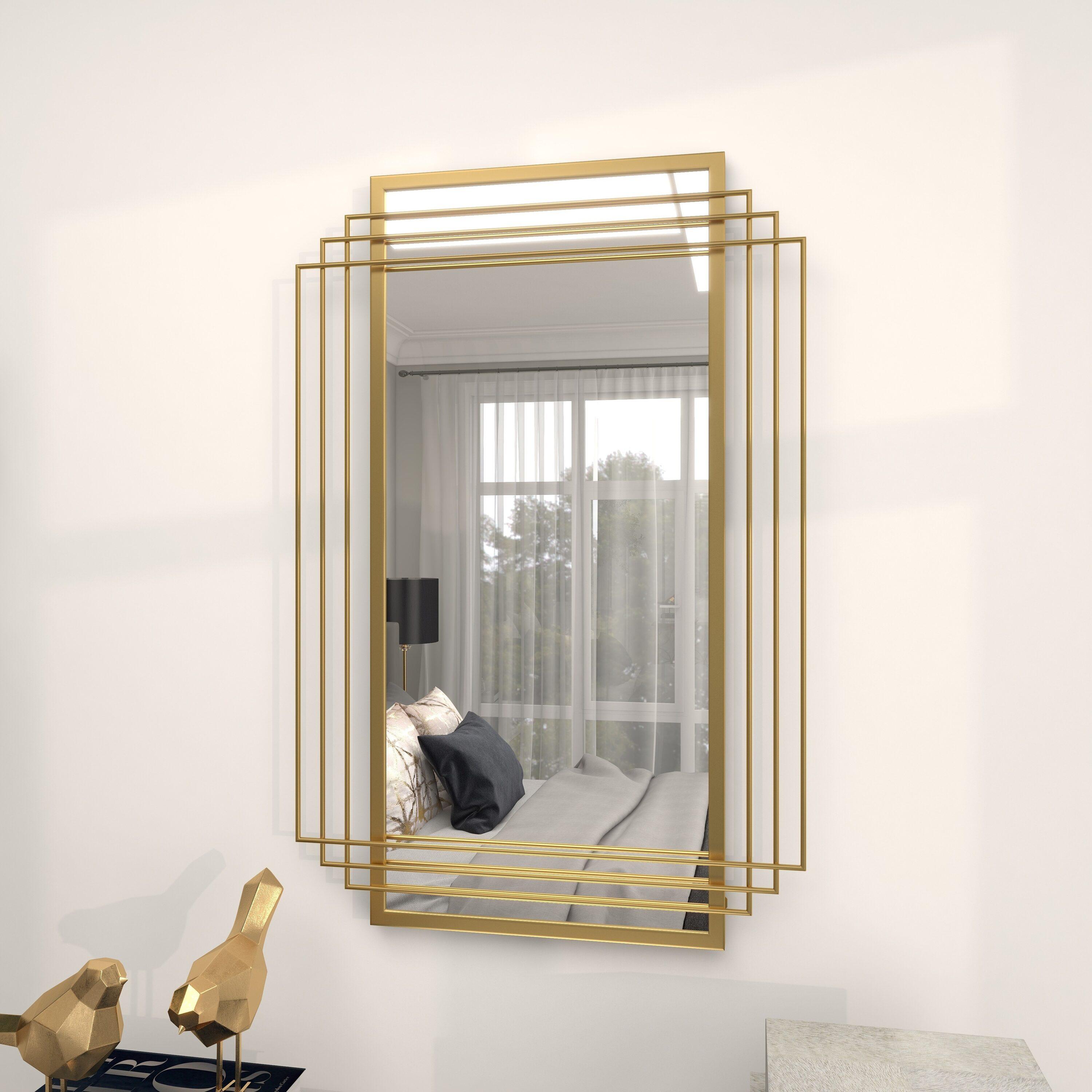 CosmoLiving by Cosmopolitan CosmoLiving by Cosmopolitan Gold Metal Geometric Wall Mirror