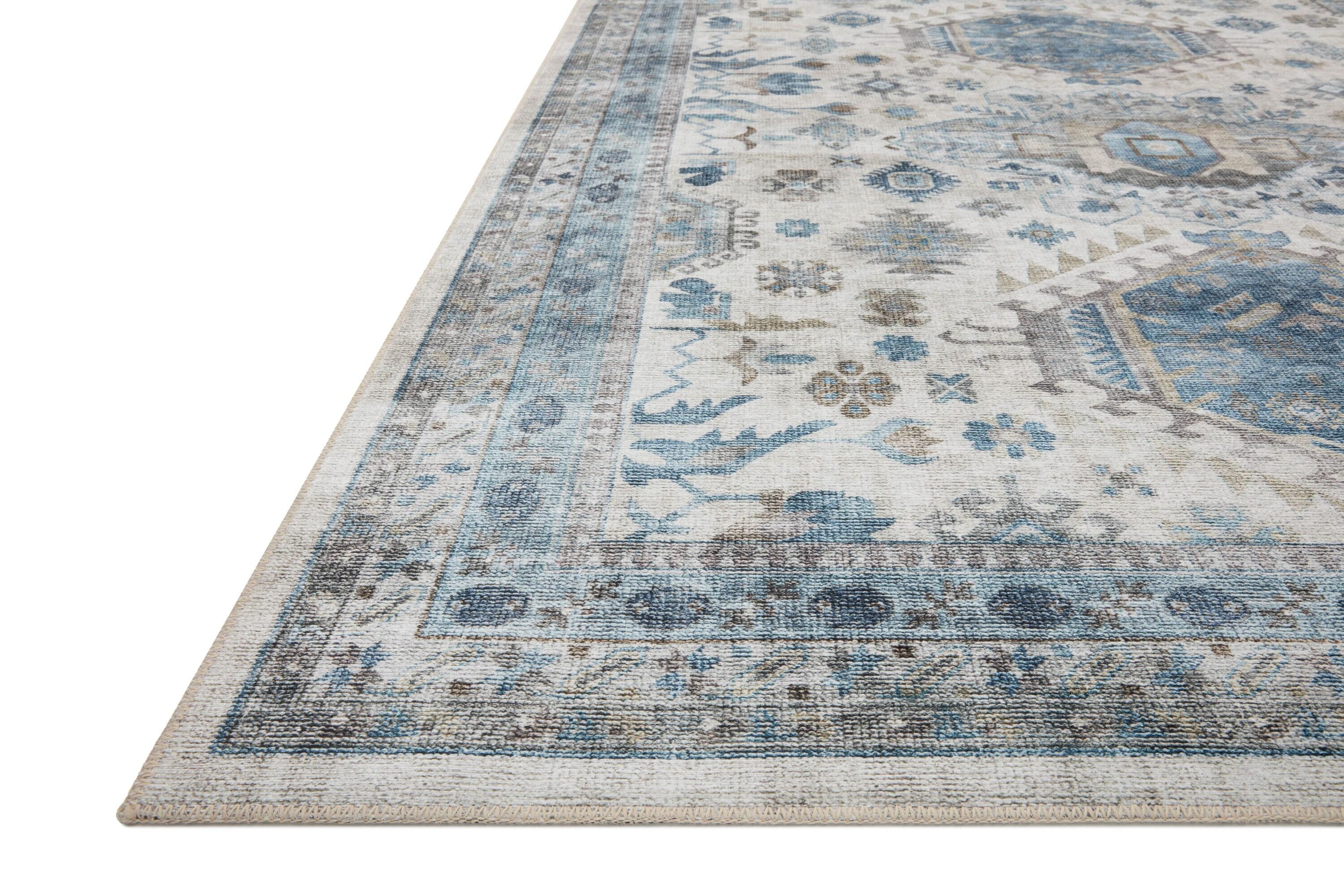 Loloi II Heidi Collection HEI-04 Ivory / Ocean, Southwestern Area Rug 2'-6" x 7'-6"