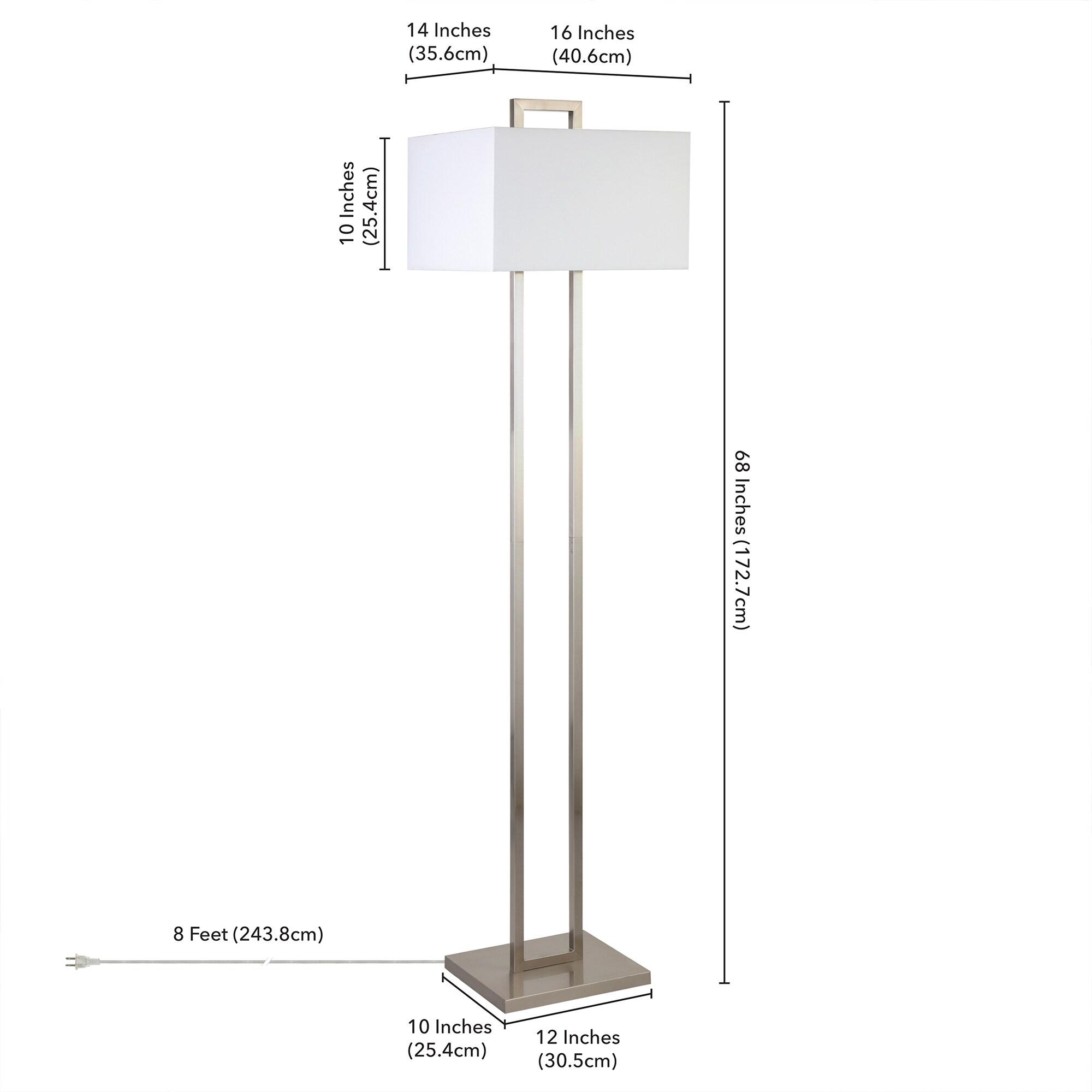 Evelyn&Zoe Modern/Contemporary 68" Tall Brushed Nickel Floor Lamp