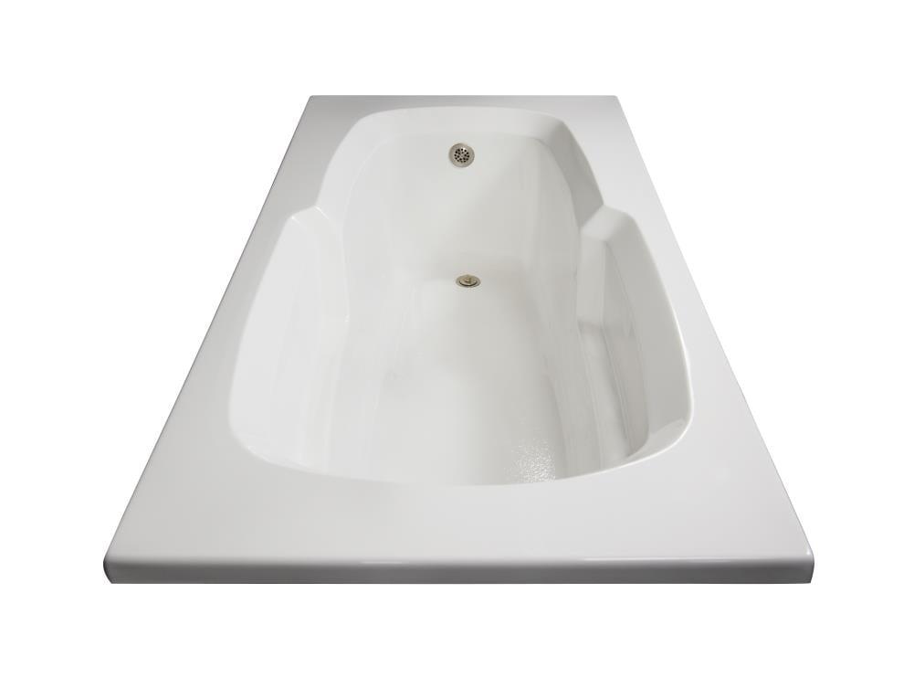 WaterTech Acrylic 72 in. x 36 in. Reversible Drain Drop-In Soaking Tub - White