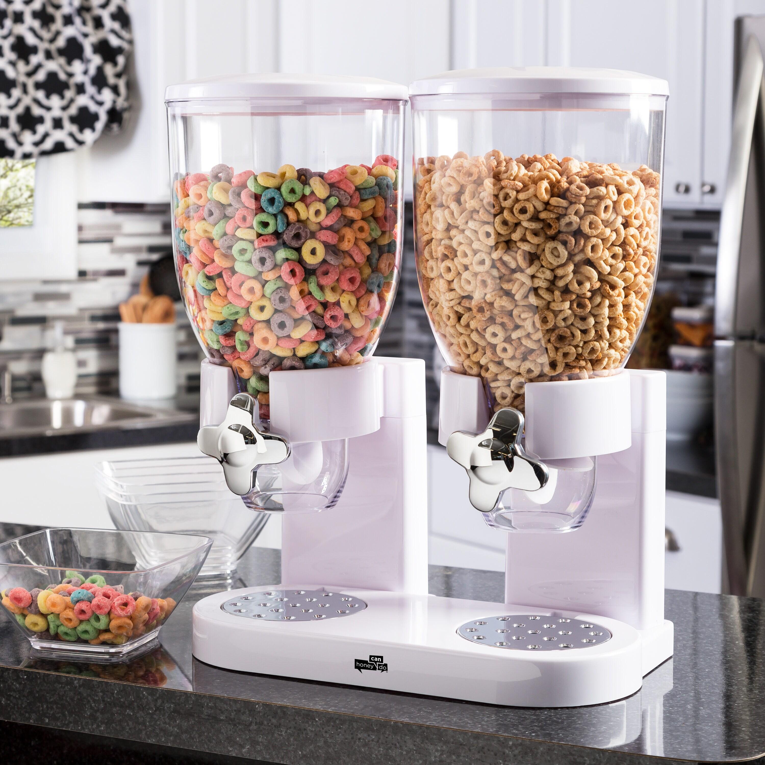 Prep & Savour Denajia Dry Food Cereal Double Dispenser Box Container