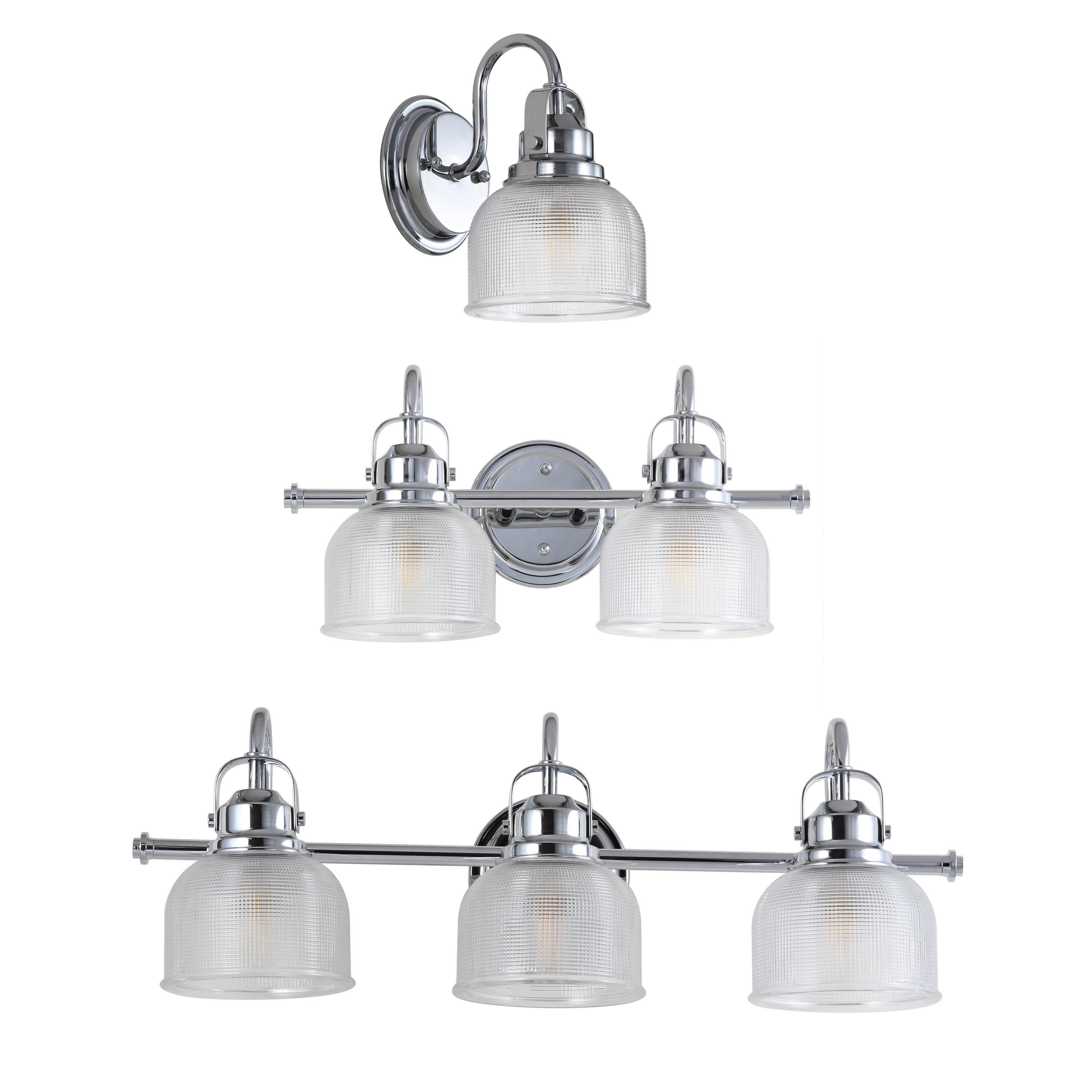 JYL7409A Virginia 25.25" 3-Light Metal/Glass LED Traditional Classic Vanity Light Modern 2700K LED 4W Bulbs Entryway Lobby Kitchen Bathroom Bedroom Living Room Hallway, Chrome