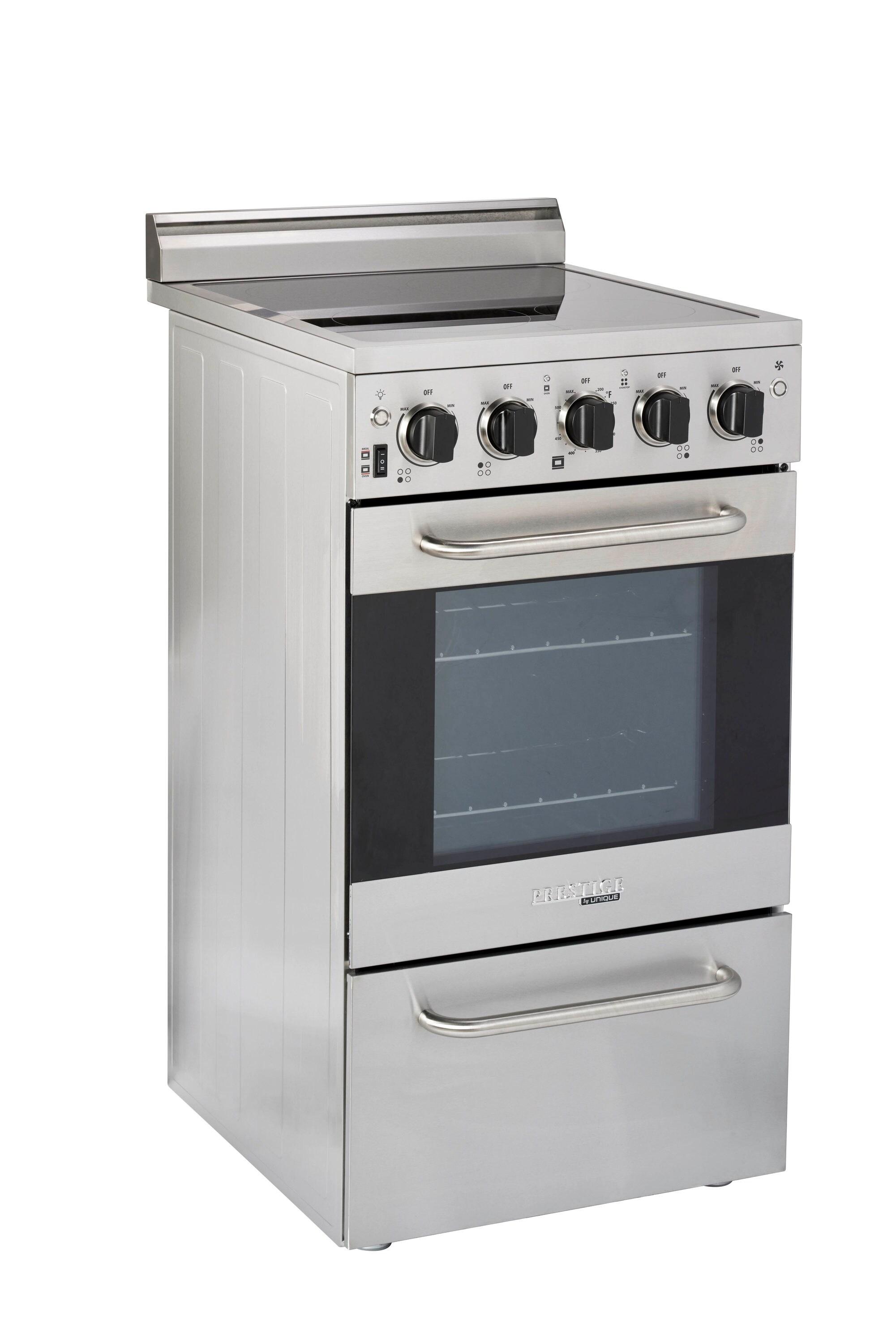 Prestige 19.5" 4 element 1.6 cu. ft. Freestanding Electric Glass Top Range with Convection Oven