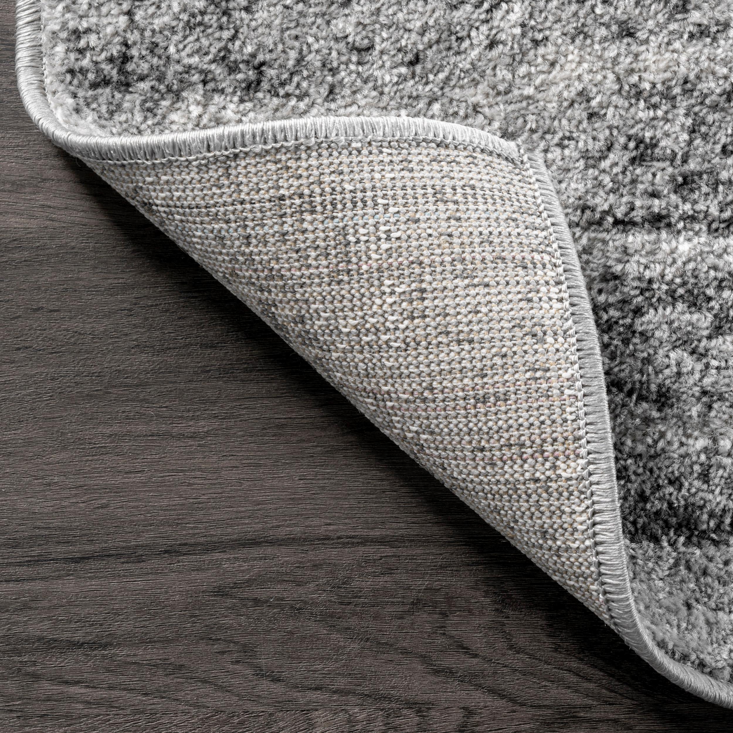 Gray Abstract Square Synthetic Easy Care Area Rug
