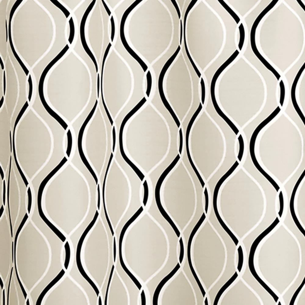 CHF Morocco Polyester Light Filtering Rod Pocket Curtain Tier Pair, Black, 58"x36", Adult