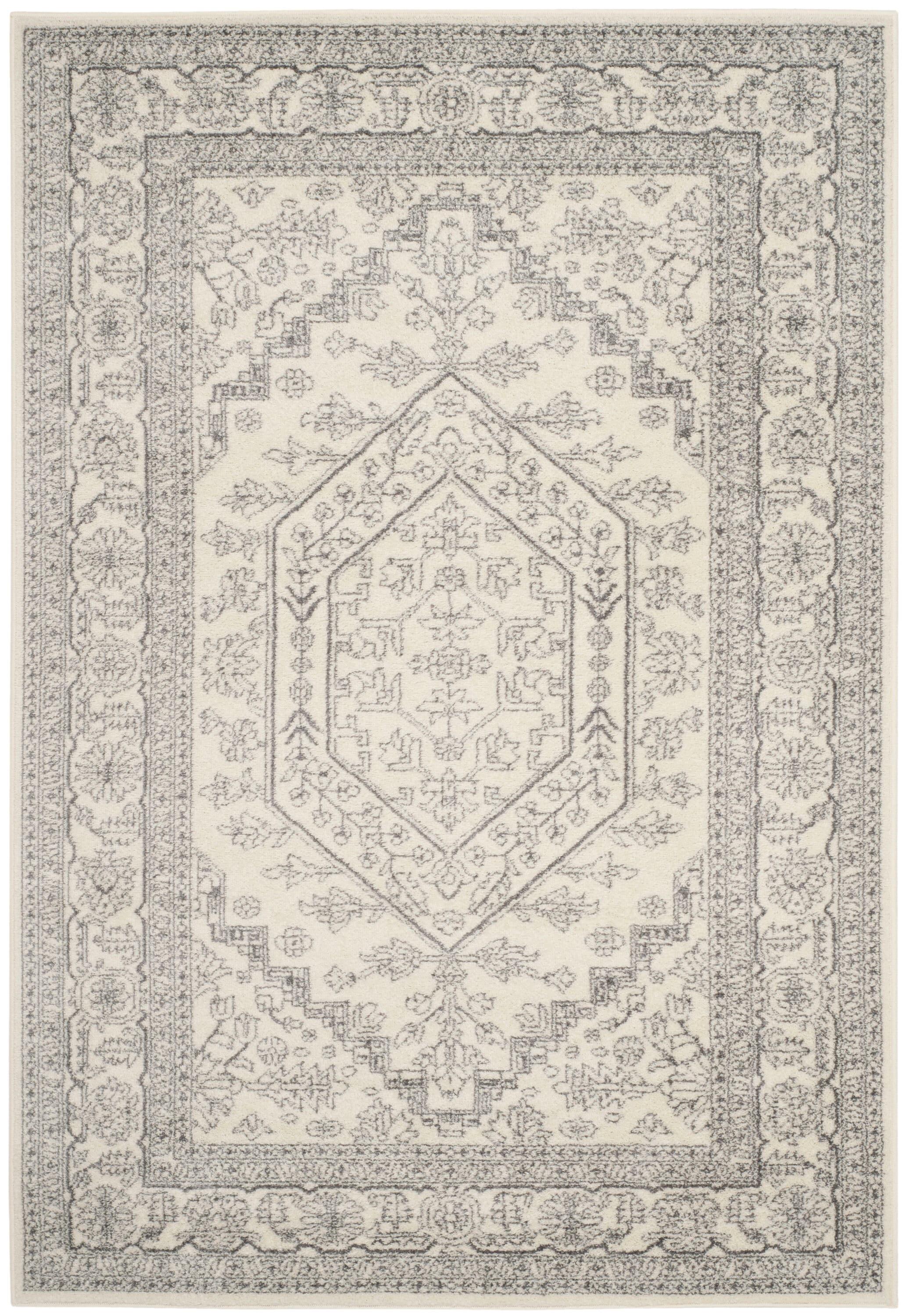 Adirondack ADR108 Power Loomed Area Rug - Ivory/Silver - 4'x6' - Safavieh.