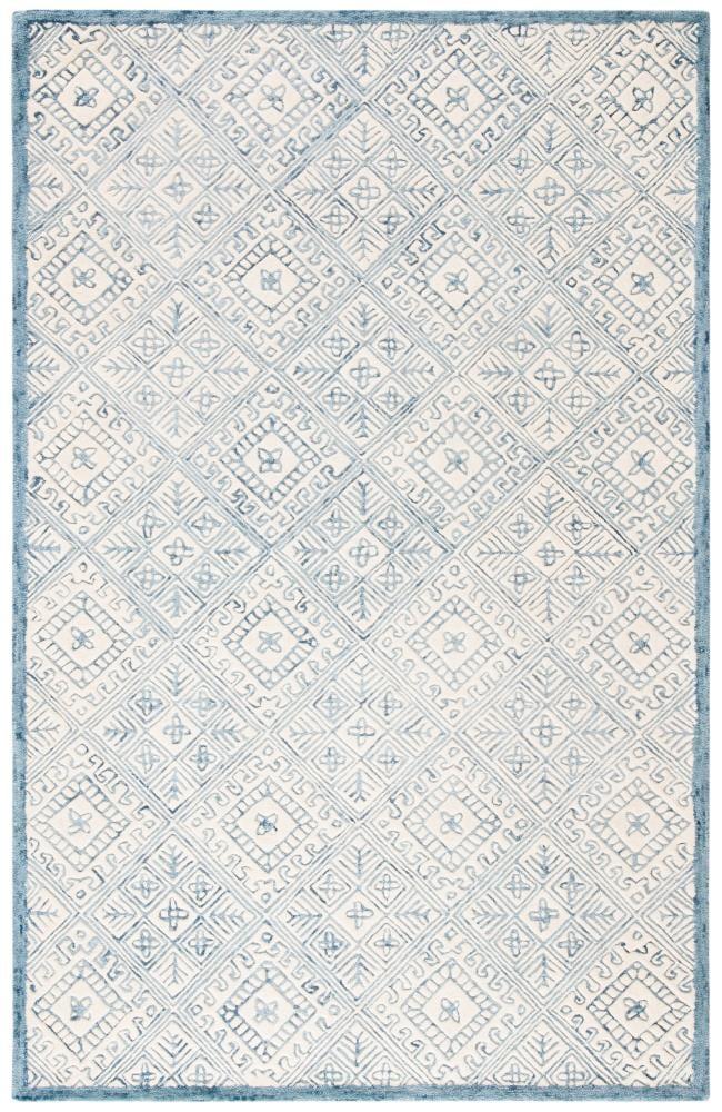 Glamour GLM660 Hand Tufted Indoor Area Rug - Blue/Ivory - 4'x6' - Safavieh