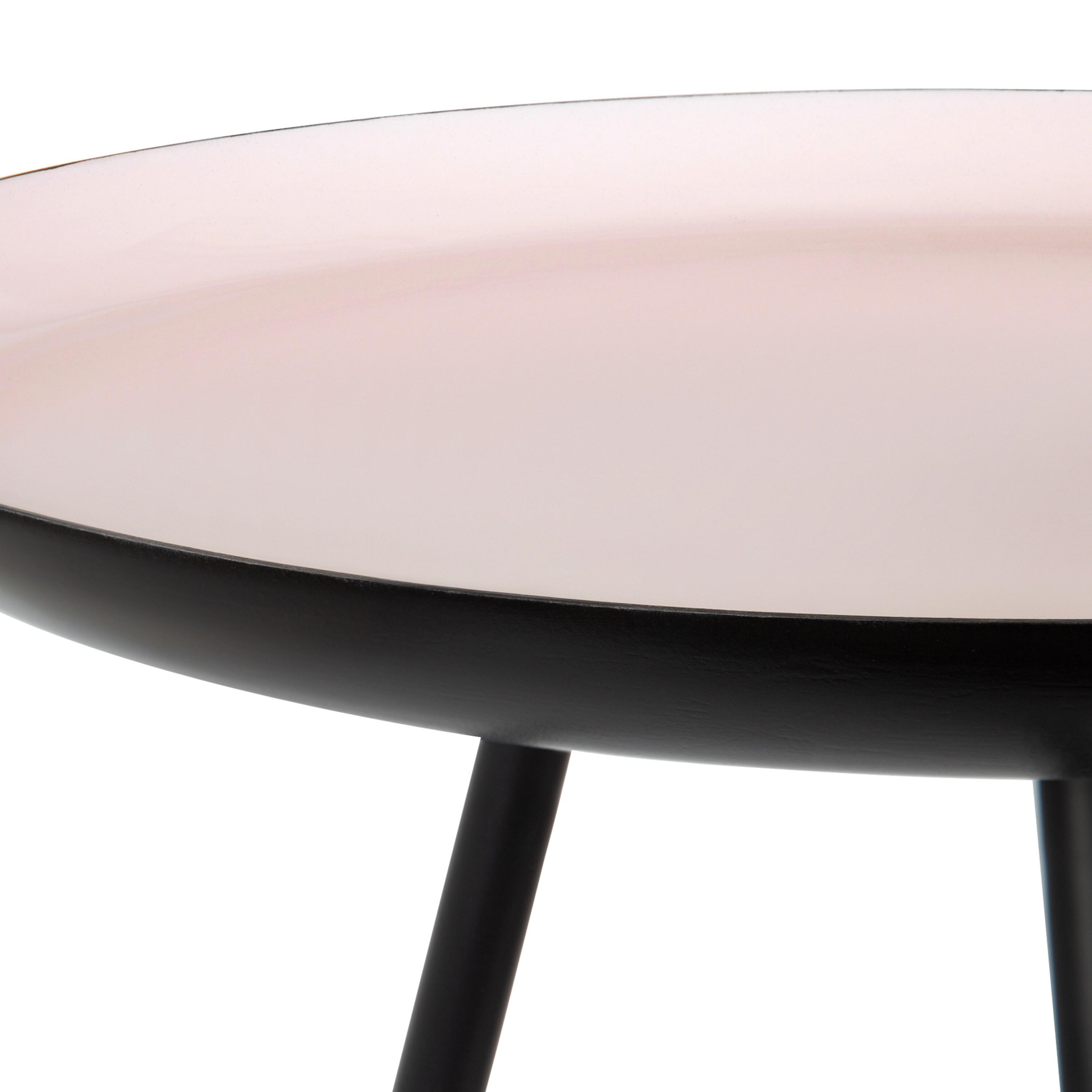 Kate and Laurel Laranya Round Metal Side Table, 15x15x22.5, Pink and Black