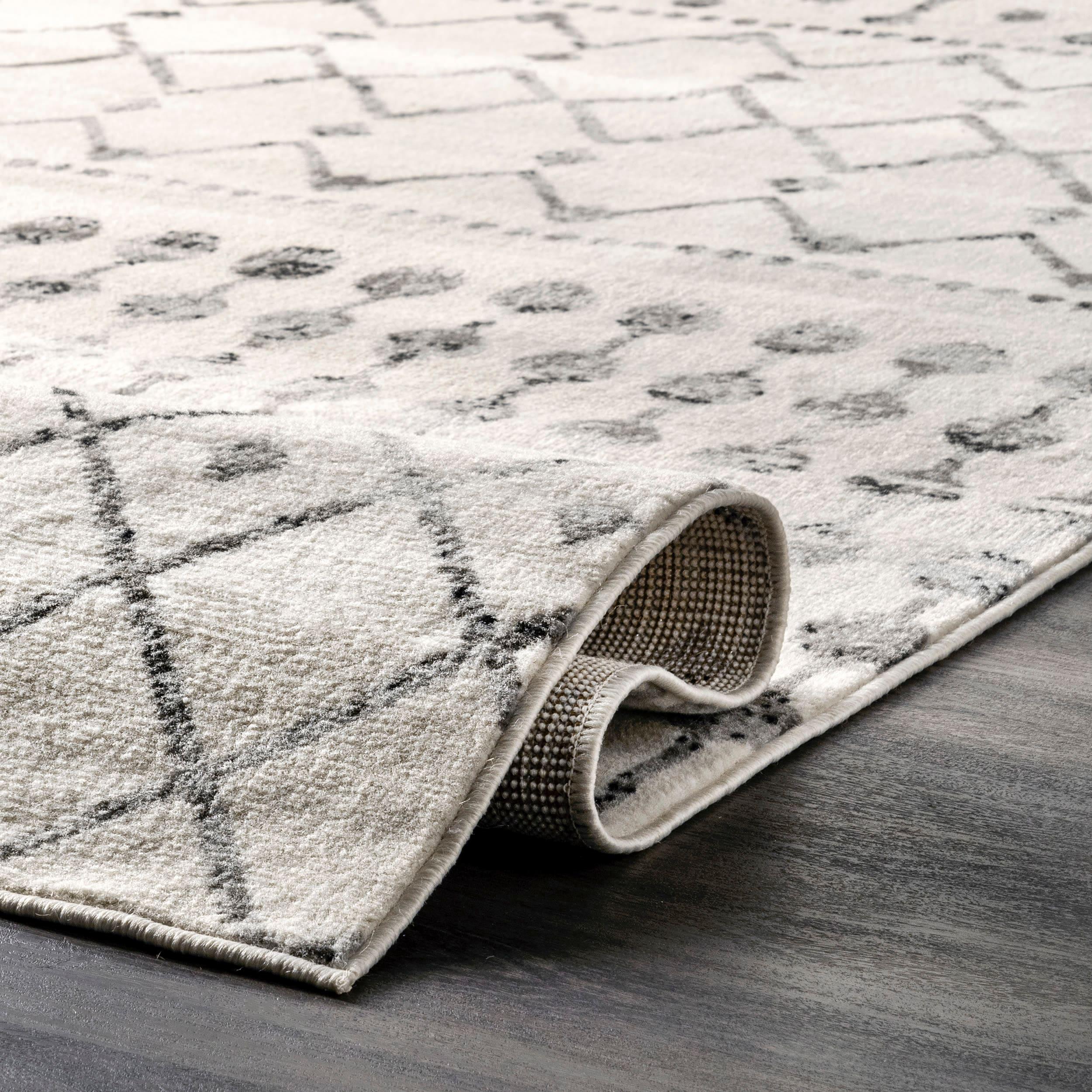 Nuloom 7x9 Zola Geometric Moroccan Indoor Area Rug, Grey, Faded Bohemian Design, Stain Resistant, BedroomLiving Room, Kitchen,