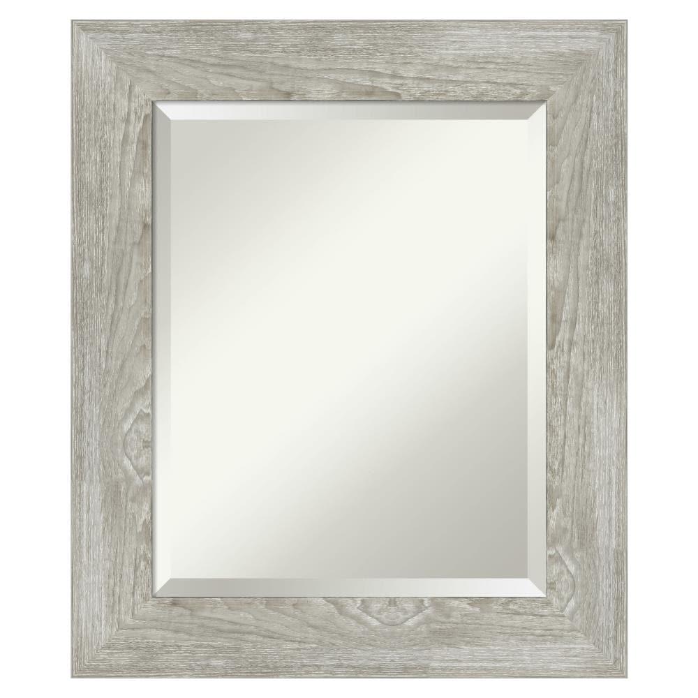 22" x 26" Dove Graywash Framed Bathroom Vanity Wall Mirror - Amanti Art: Modern, Beveled, Wood Frame