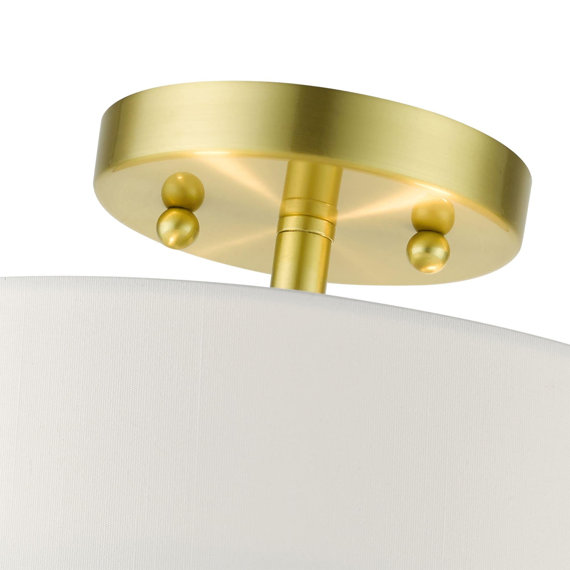 Livex Lighting Meridian 2 - Light Semi-Flush Mount in  Satin Brass