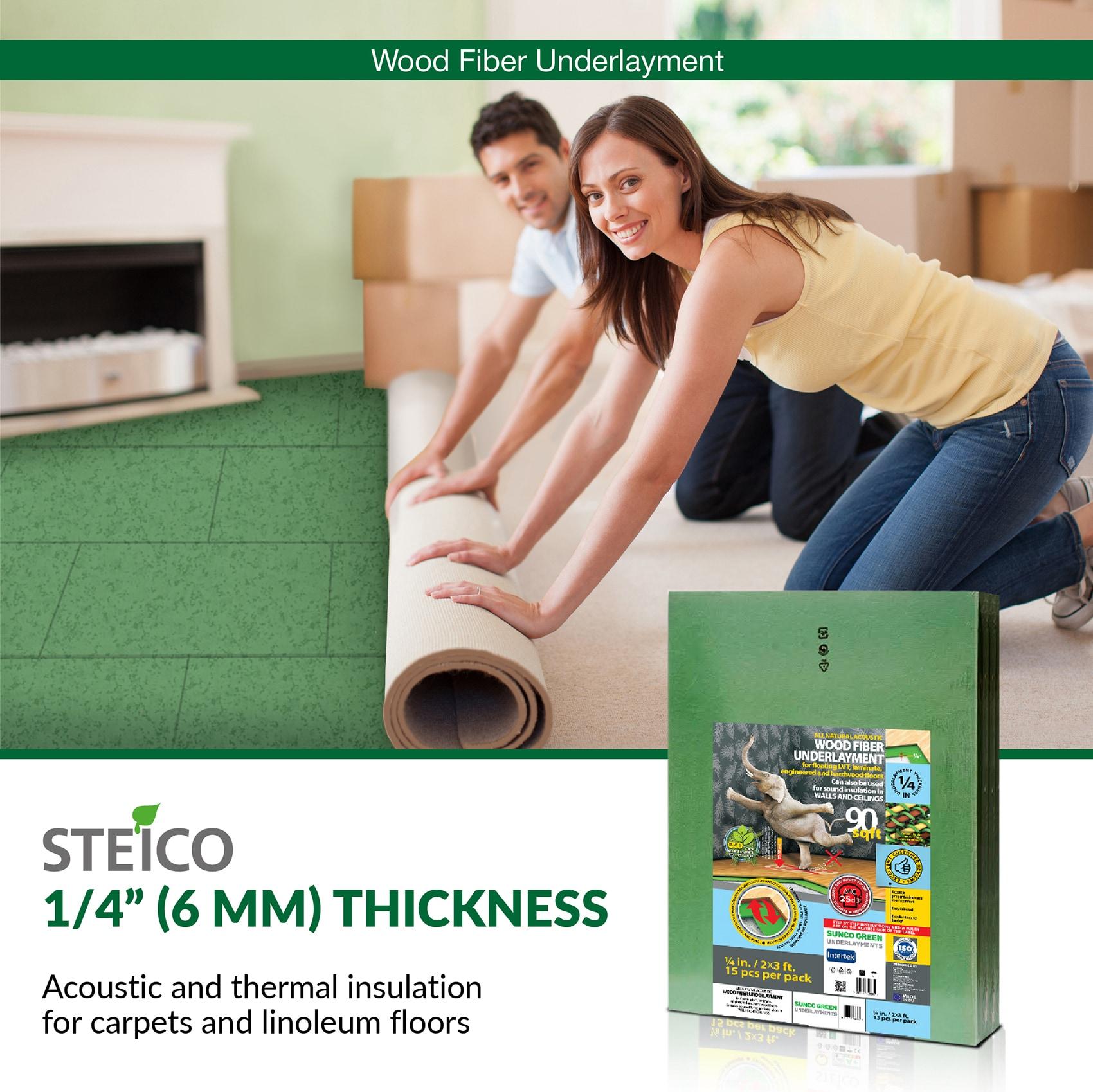 STEICO Wood Fiber Underlayment 6mm, 1/4 inches, 90 Square Feet
