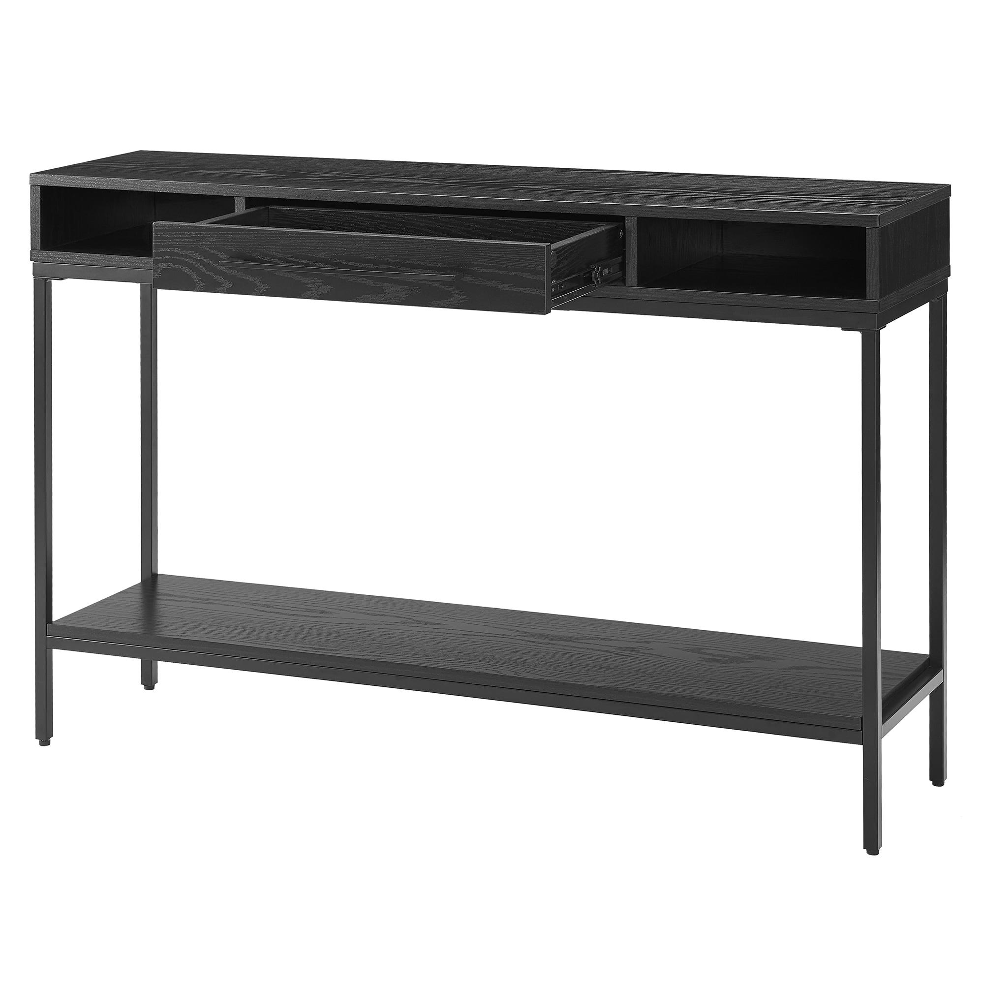 Henn&Hart 45" Blackened Bronze/Black Grain Console Table