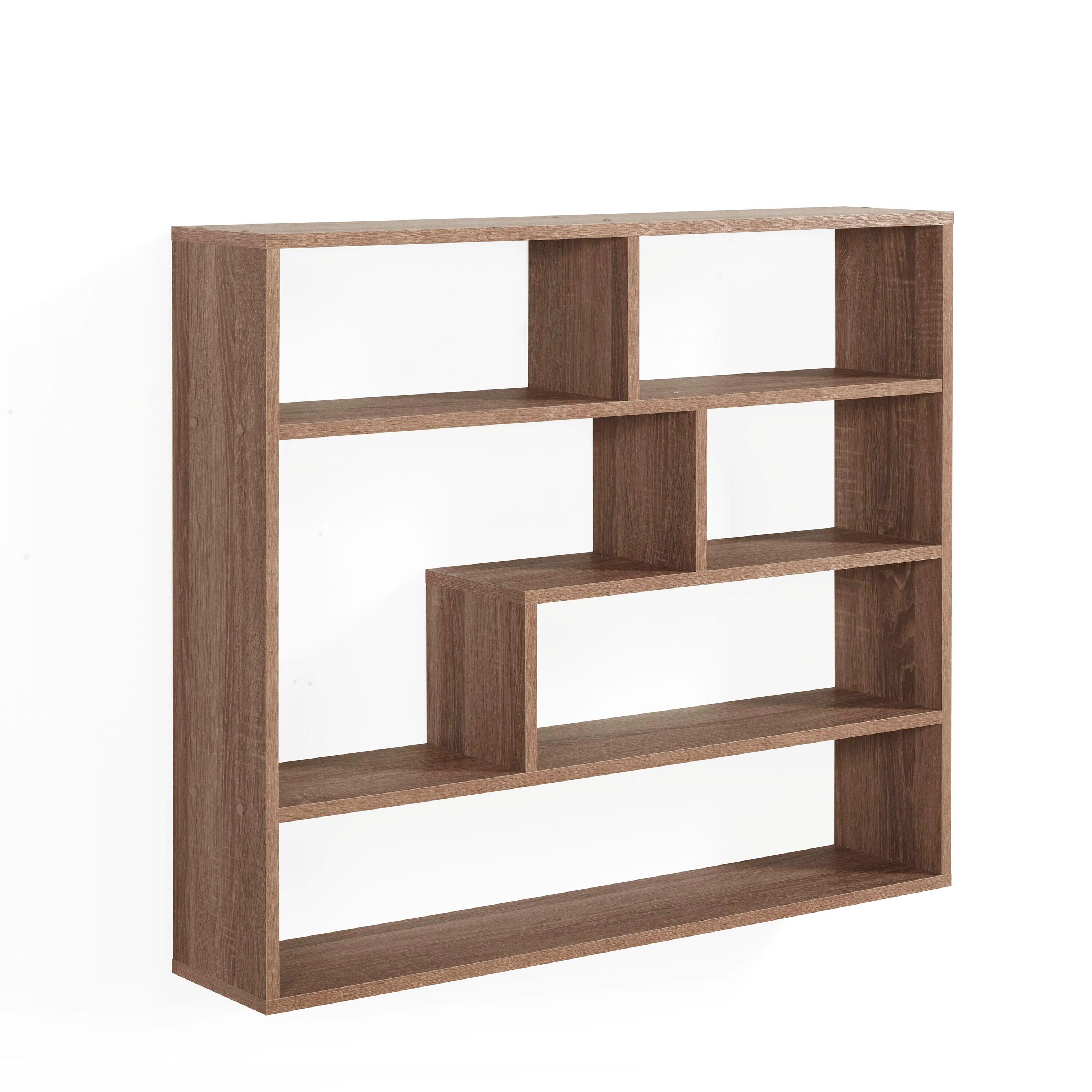 Danya B. 37" x 31.5" Rectangular Shelf Unit Brown: Laminated MDF Storage, 8 Compartments, Includes Mounting Hardware
