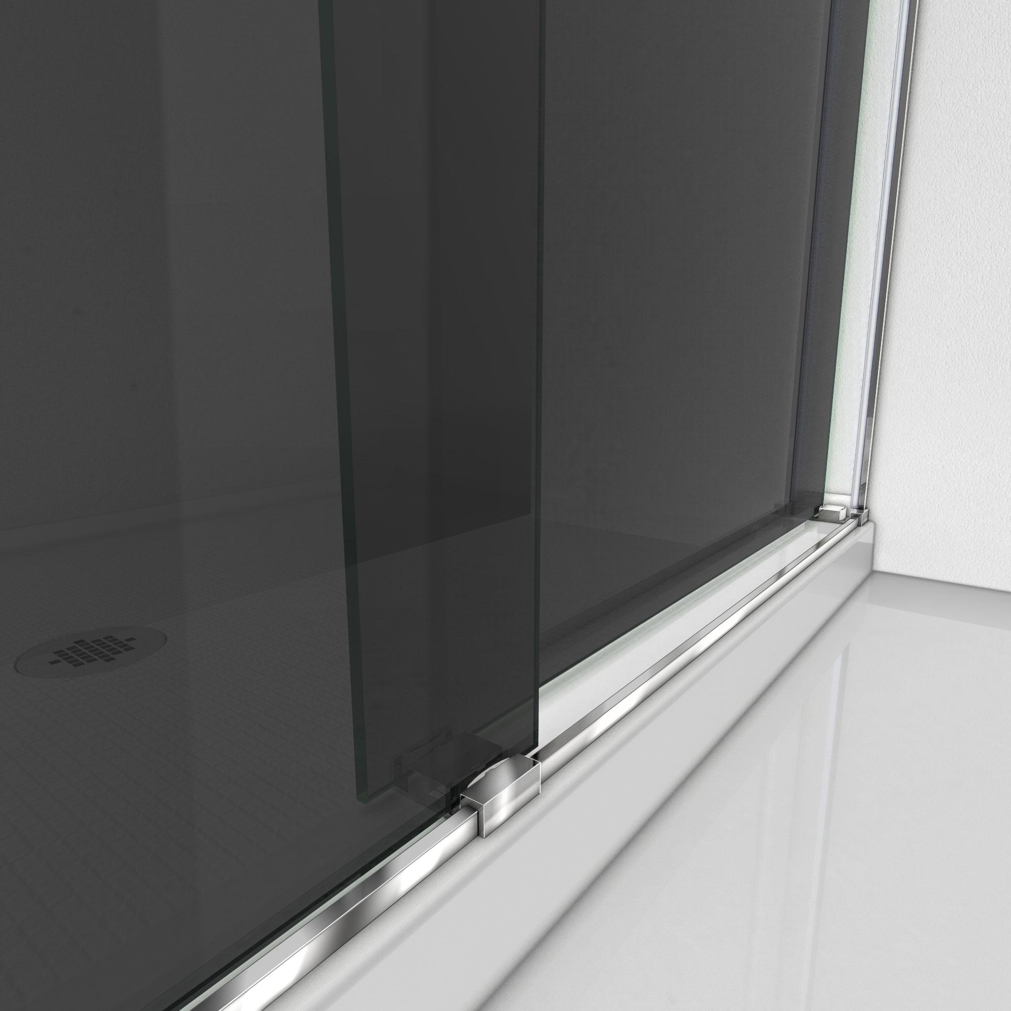 56" - 60" W x 76" H Reversible Frameless Shower Door with ClearMax Technology